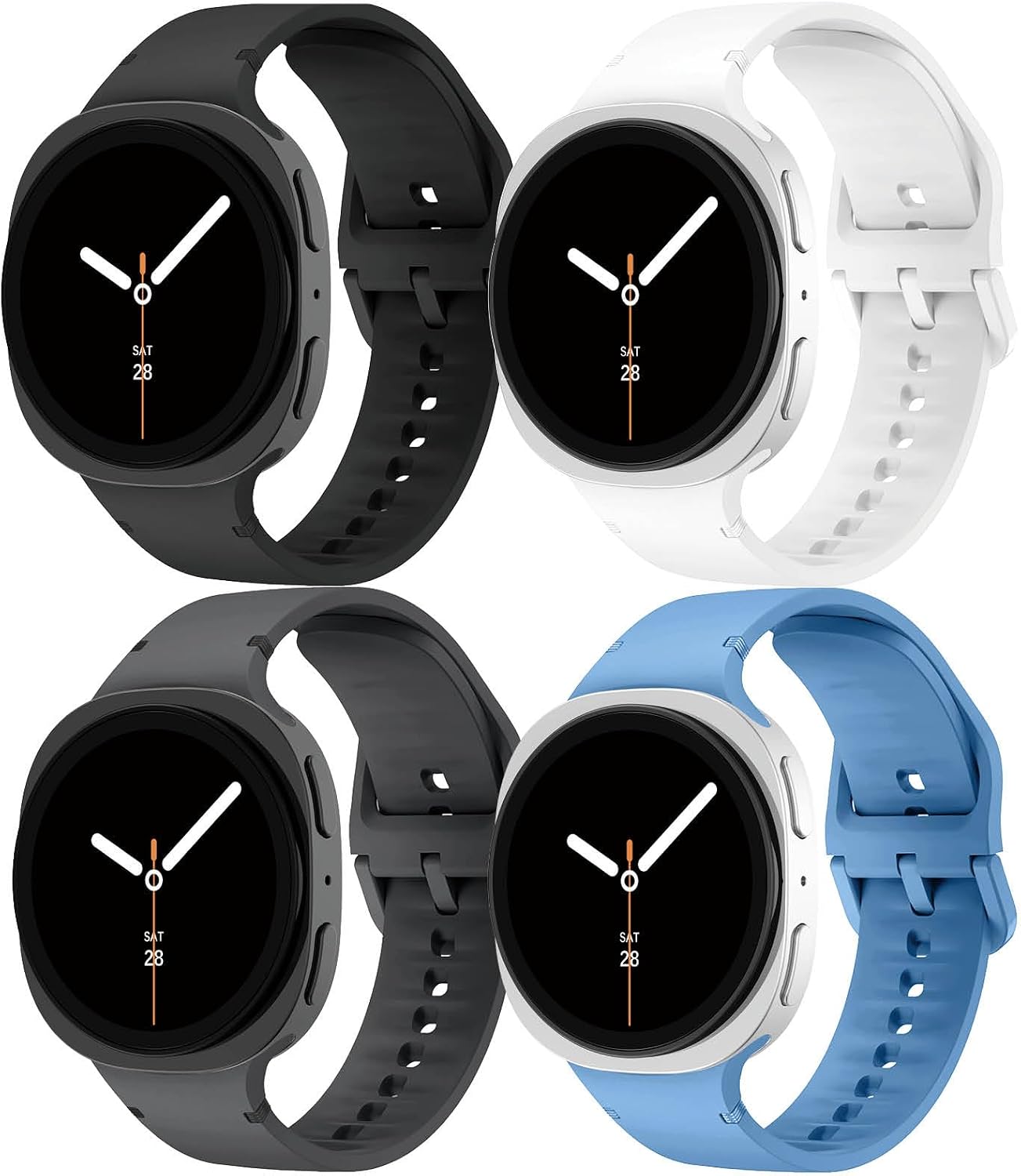 Detalle de Sport Band für Samsung Galaxy Watch 8 Classic 46mm / Galaxy Watch 8 40/44/46mm – Weiches Silikonarmband mit verstellbarer Passform