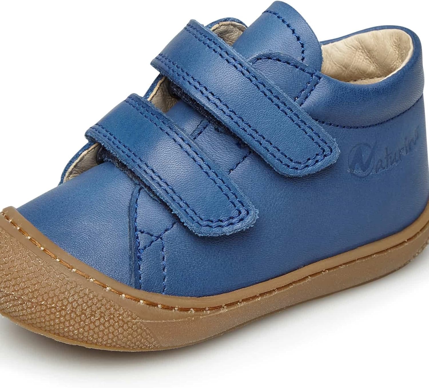 Detalle de Naturino Chaussures Premiers Pas en Cuir – Bleu/Marron, 25
