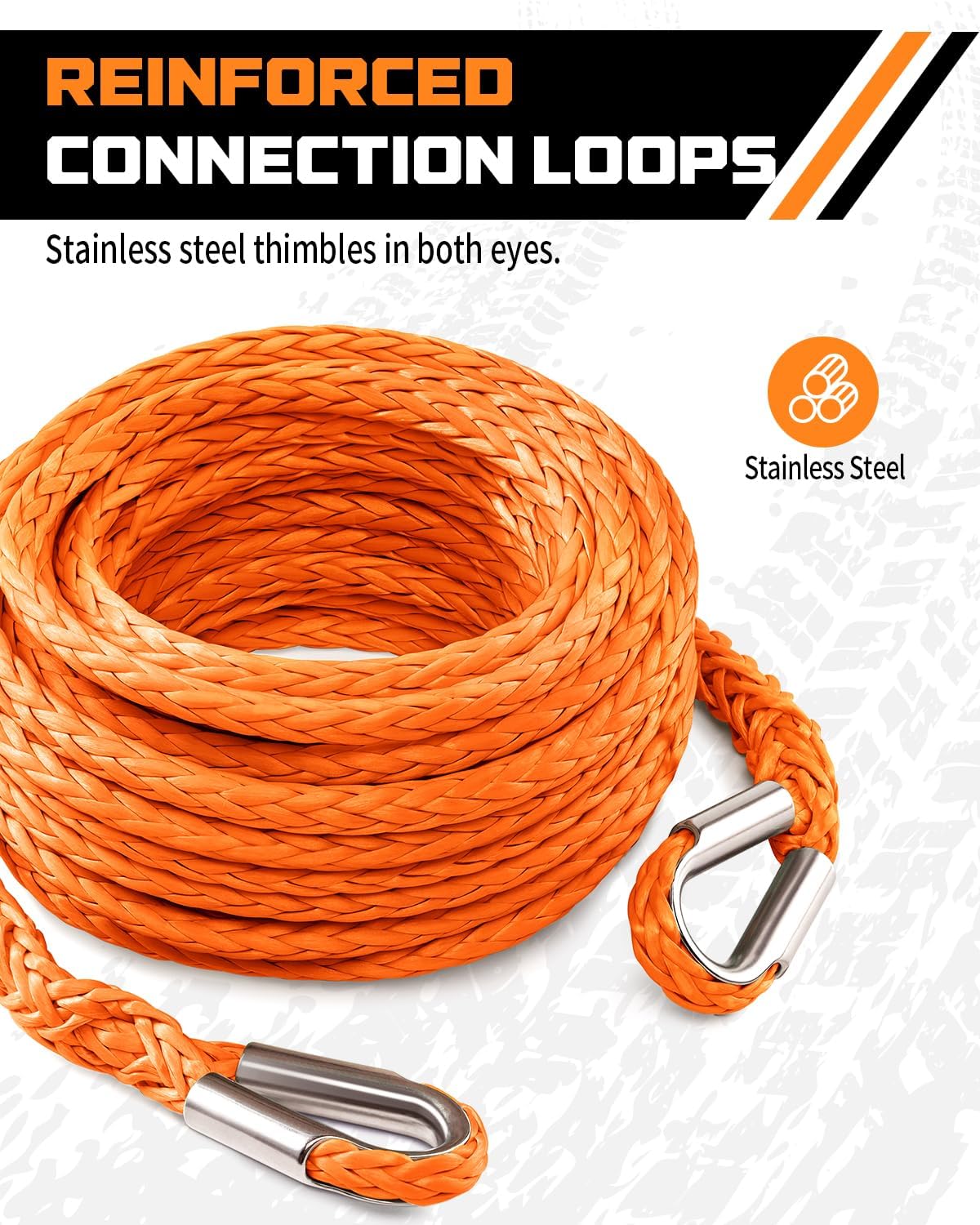 Thumbnail 3 de DAYDOOR Winch Rope Extension 3/8'' x 50ft Synthetic Winch Extension Rope
