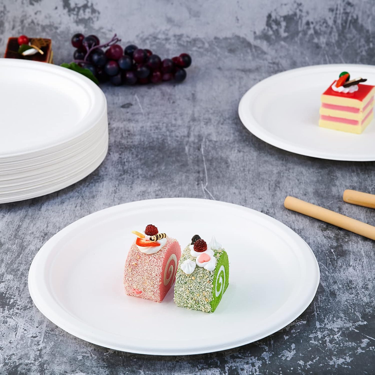 Thumbnail 2 de Vplus 150 Pack 10.25" Compostable Paper Plates 📦