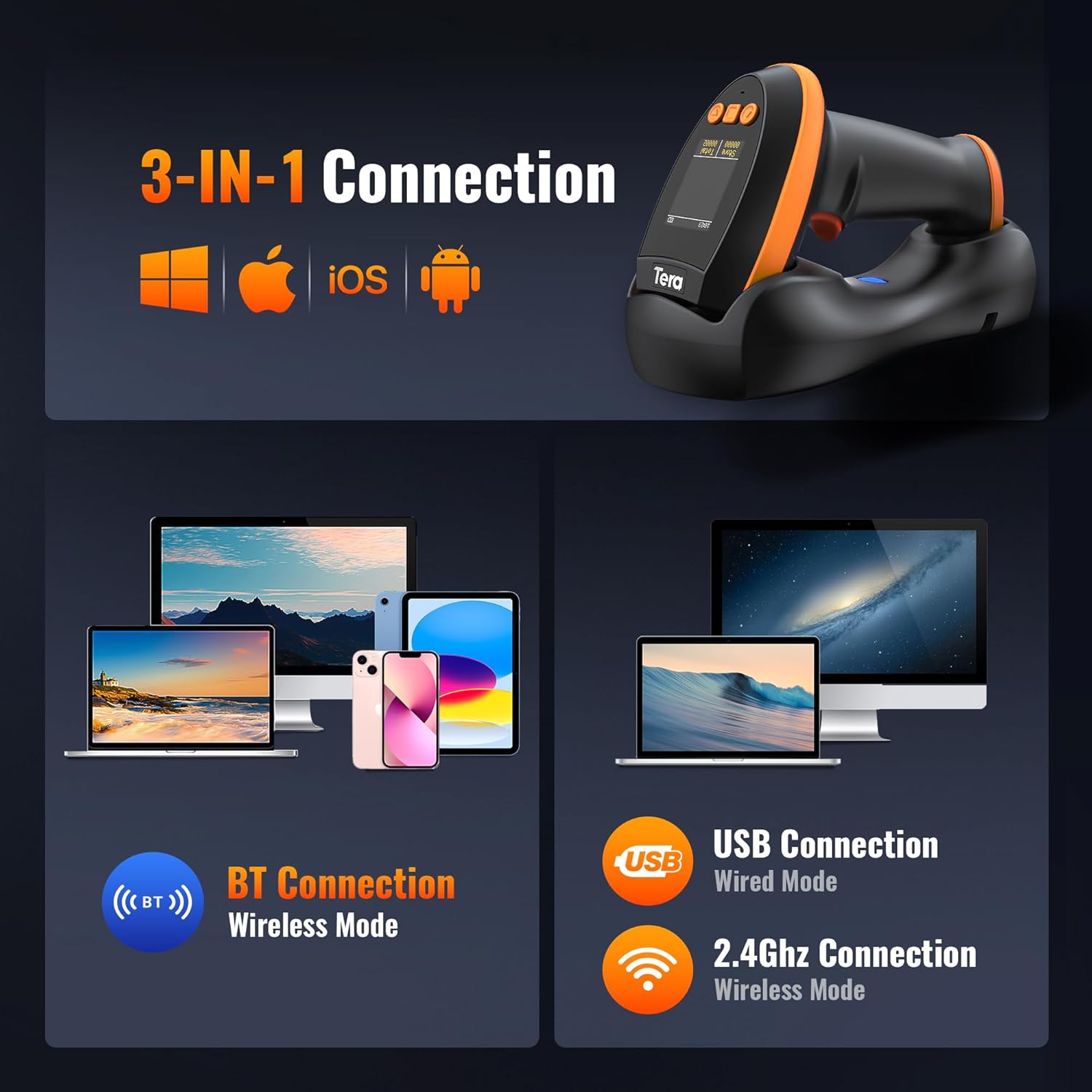 Thumbnail 4 de Tera HW0009 Wireless Barcode Scanner 2D