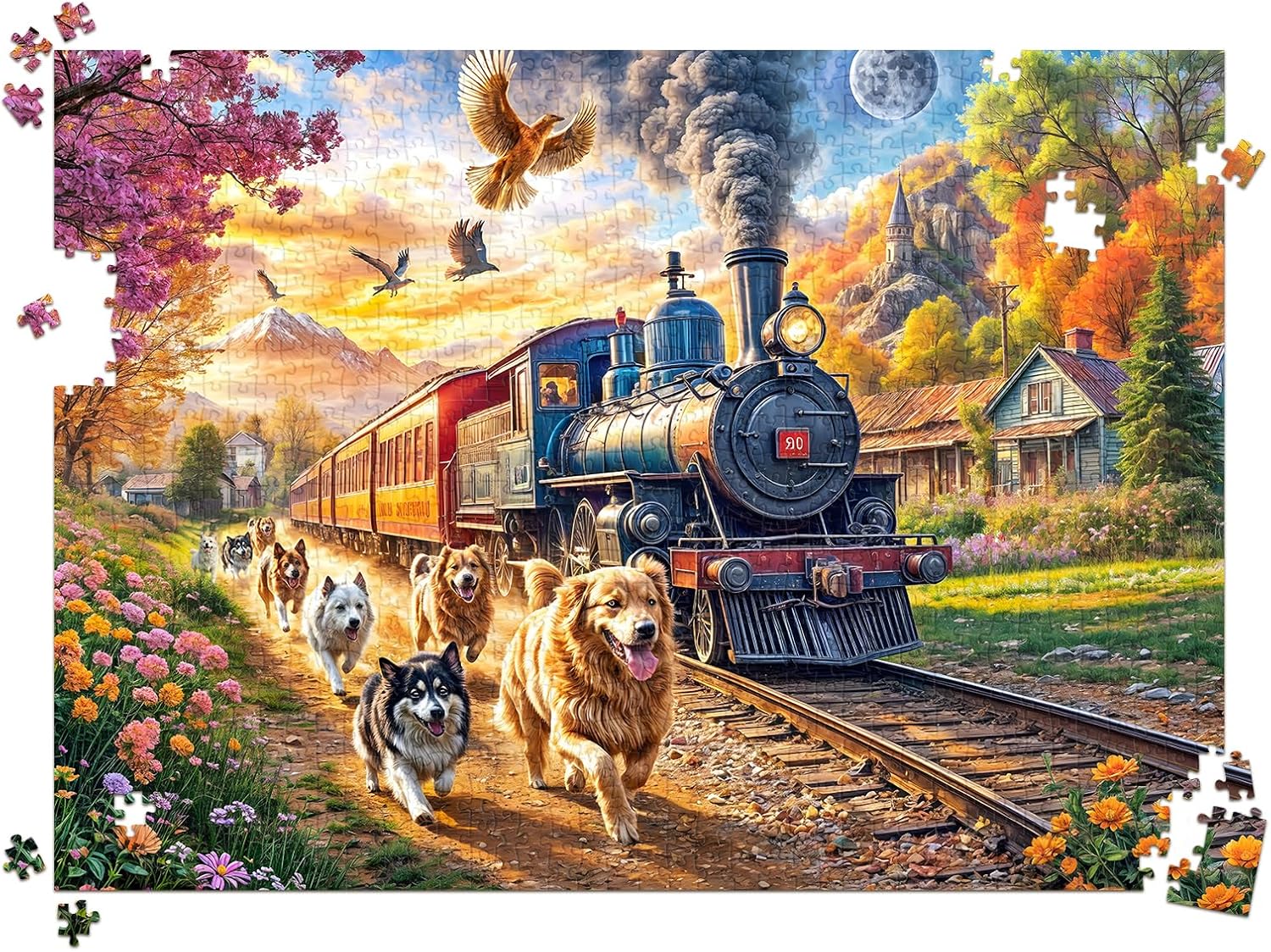 Thumbnail 1 de HUADADA 1000-Piece Jigsaw Puzzle for Adults — Happy Train, 70 x 50 cm