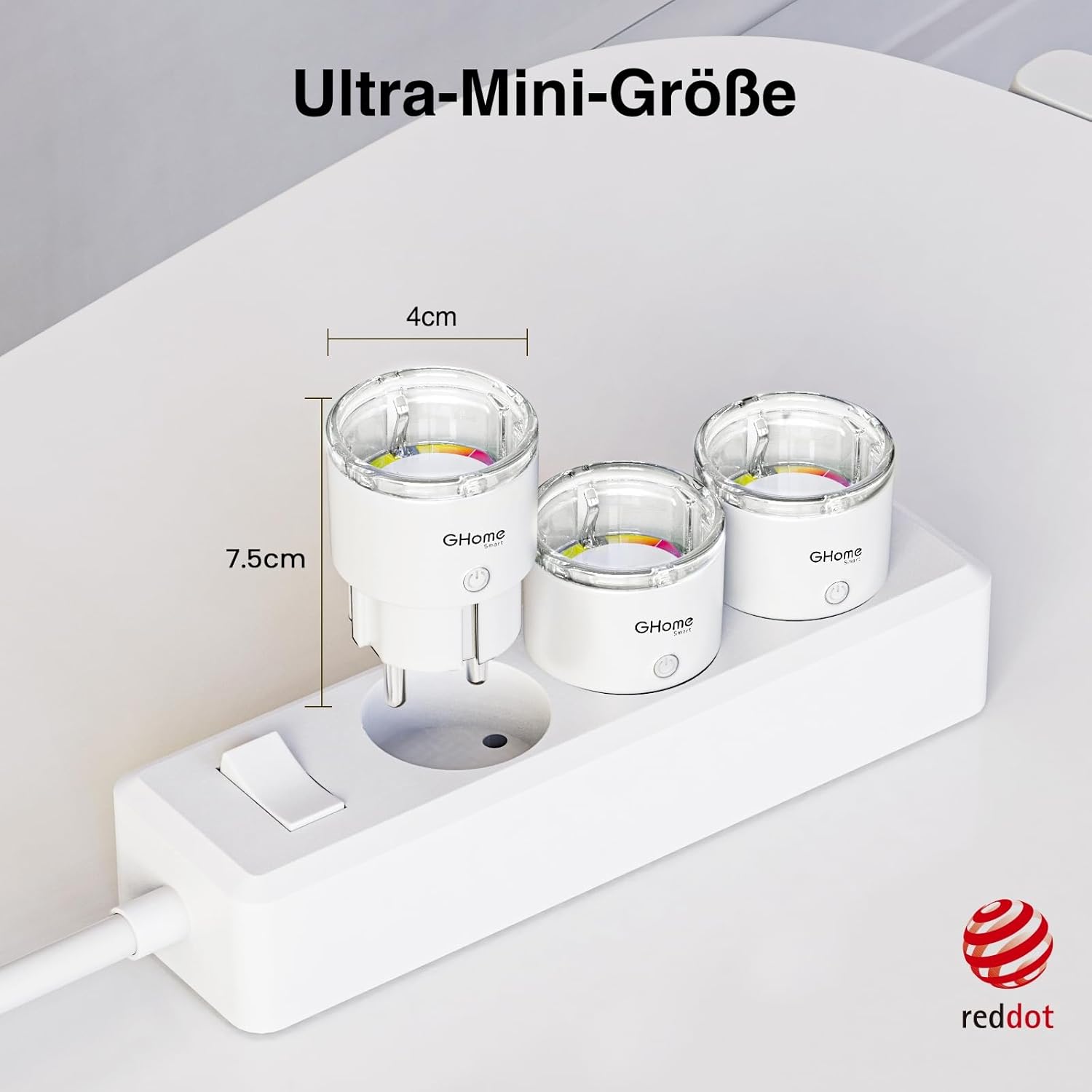 Thumbnail 1 de GHome WLAN-Steckdose EP2 – Kleinste Smart Plug mit Energieüberwachung, 4er Pack