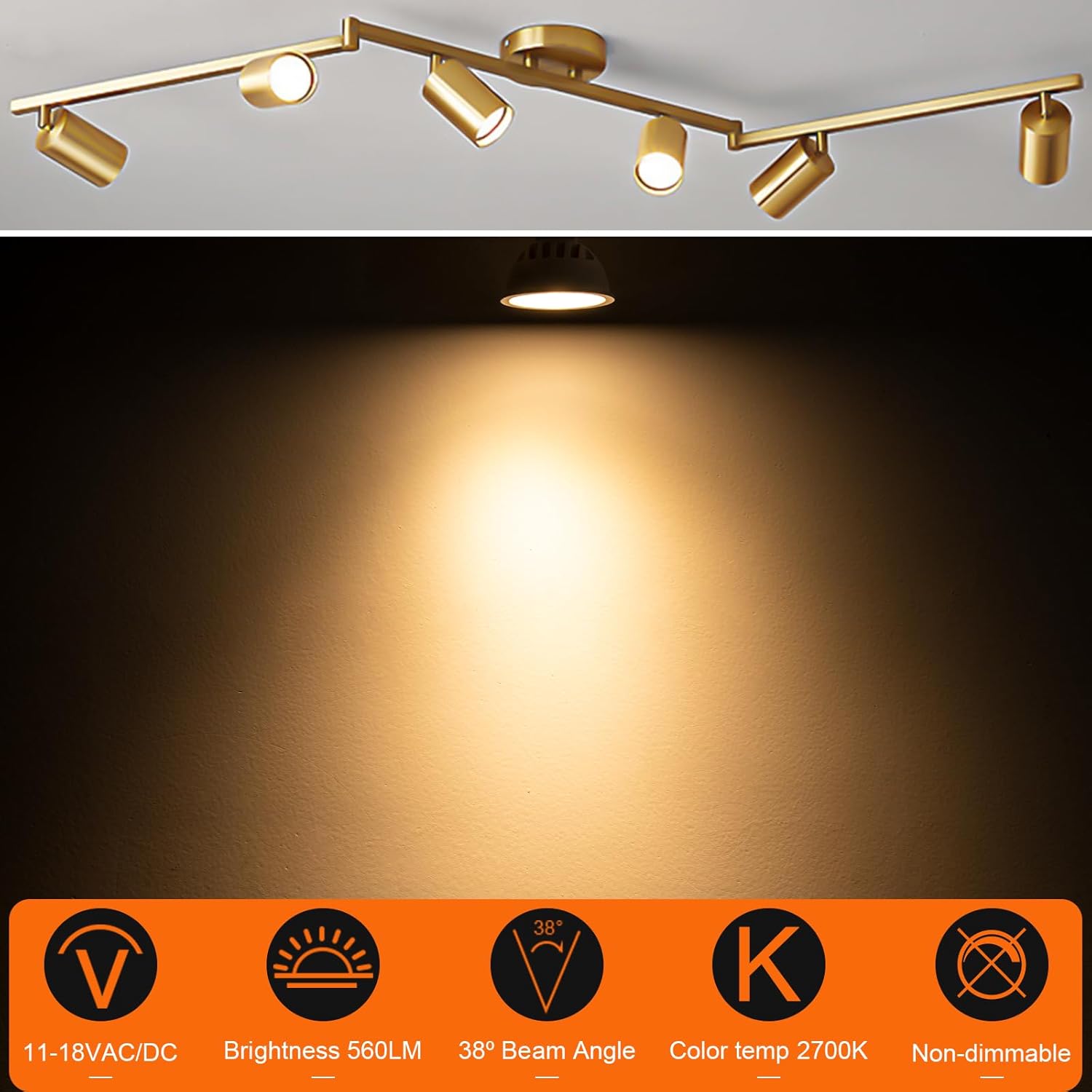 Thumbnail 3 de Auting GU5.3 Bombillas LED 5W, 38° Blanco Cálido 💡 (Paquete 6)