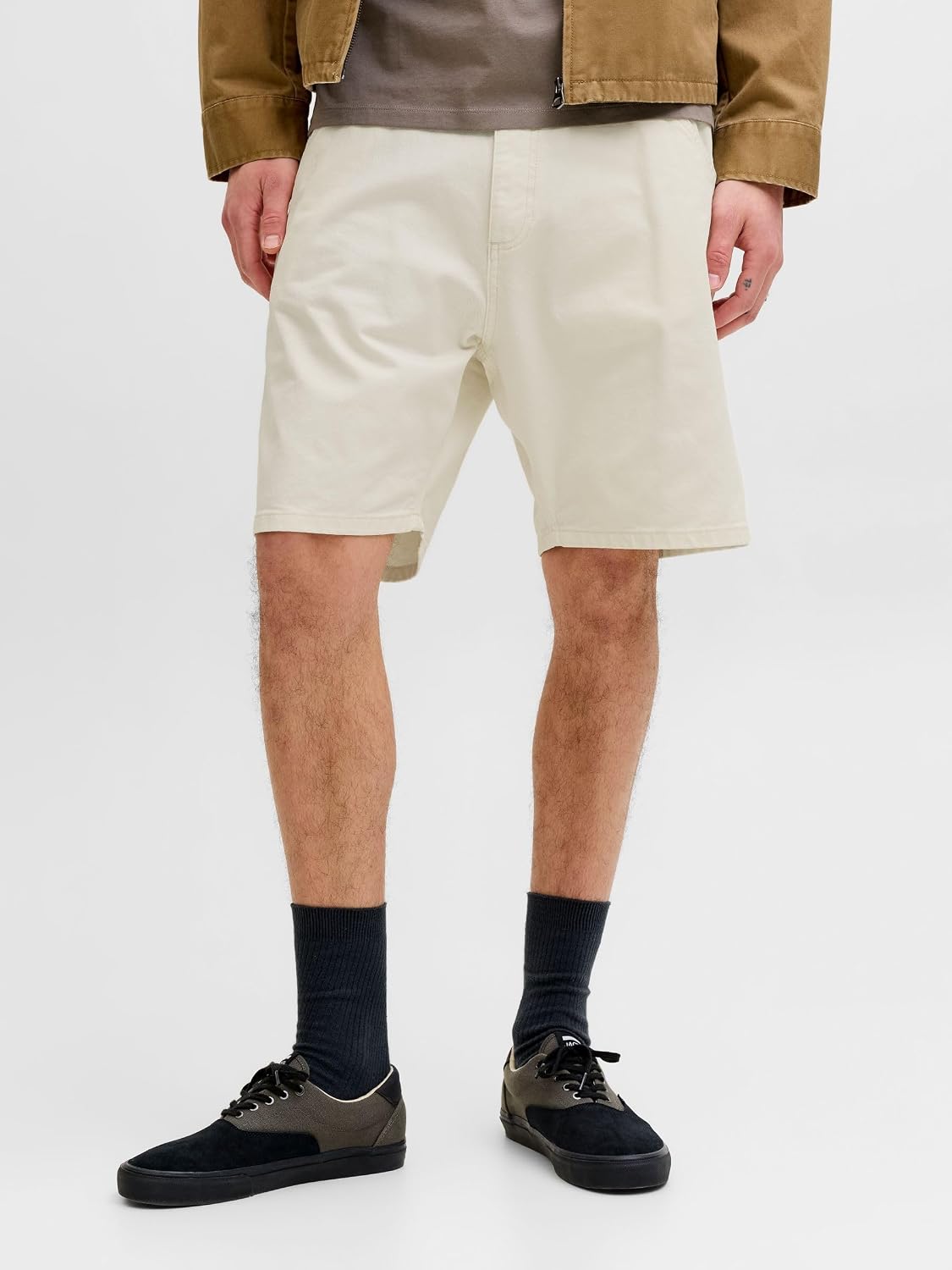 Detalle de JACK & JONES Jpsttony Raye Worker Short Mid SN – Bermuda da uomo, vita alta, taglia M
