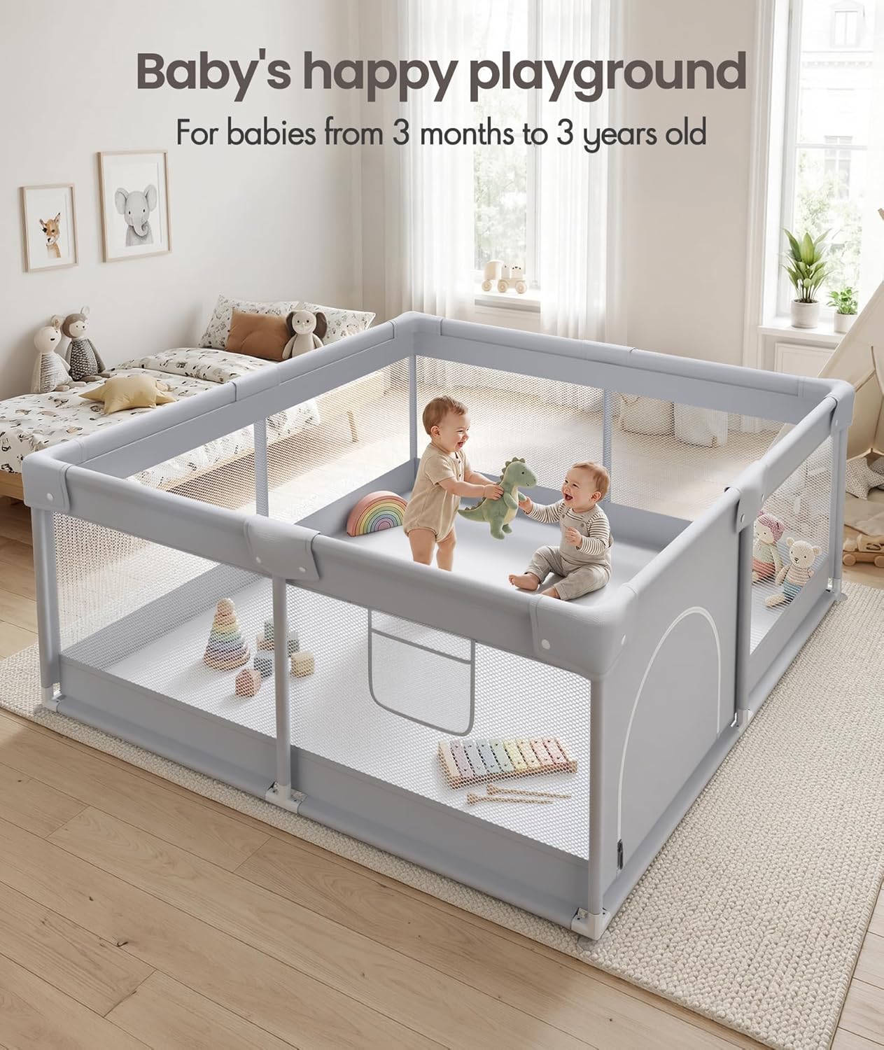 Thumbnail 5 de Fodoss Baby Playpen 47x47in Play Yard