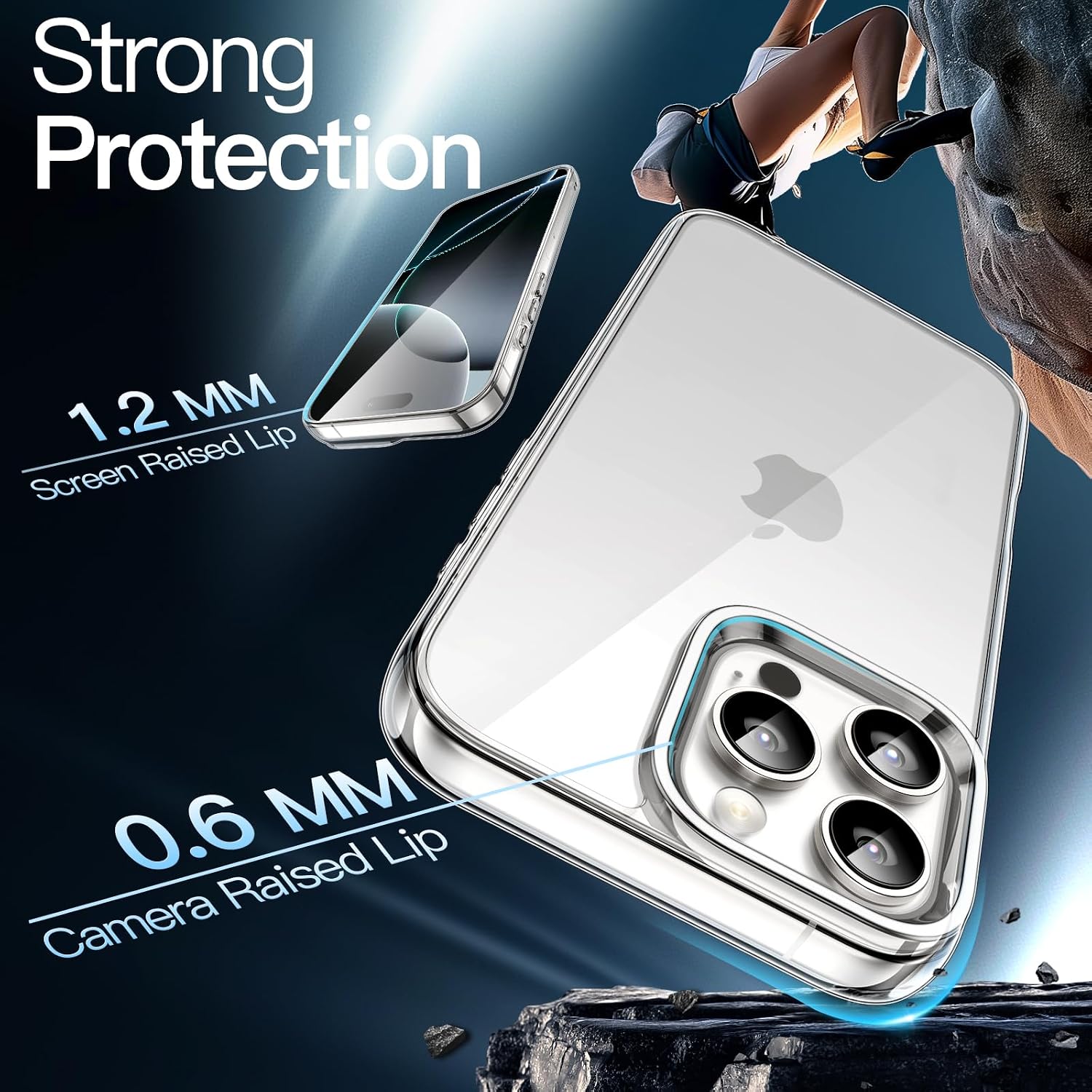 Detalle 2 de JETech Case for iPhone 16 Pro 6.3-Inch Clear
