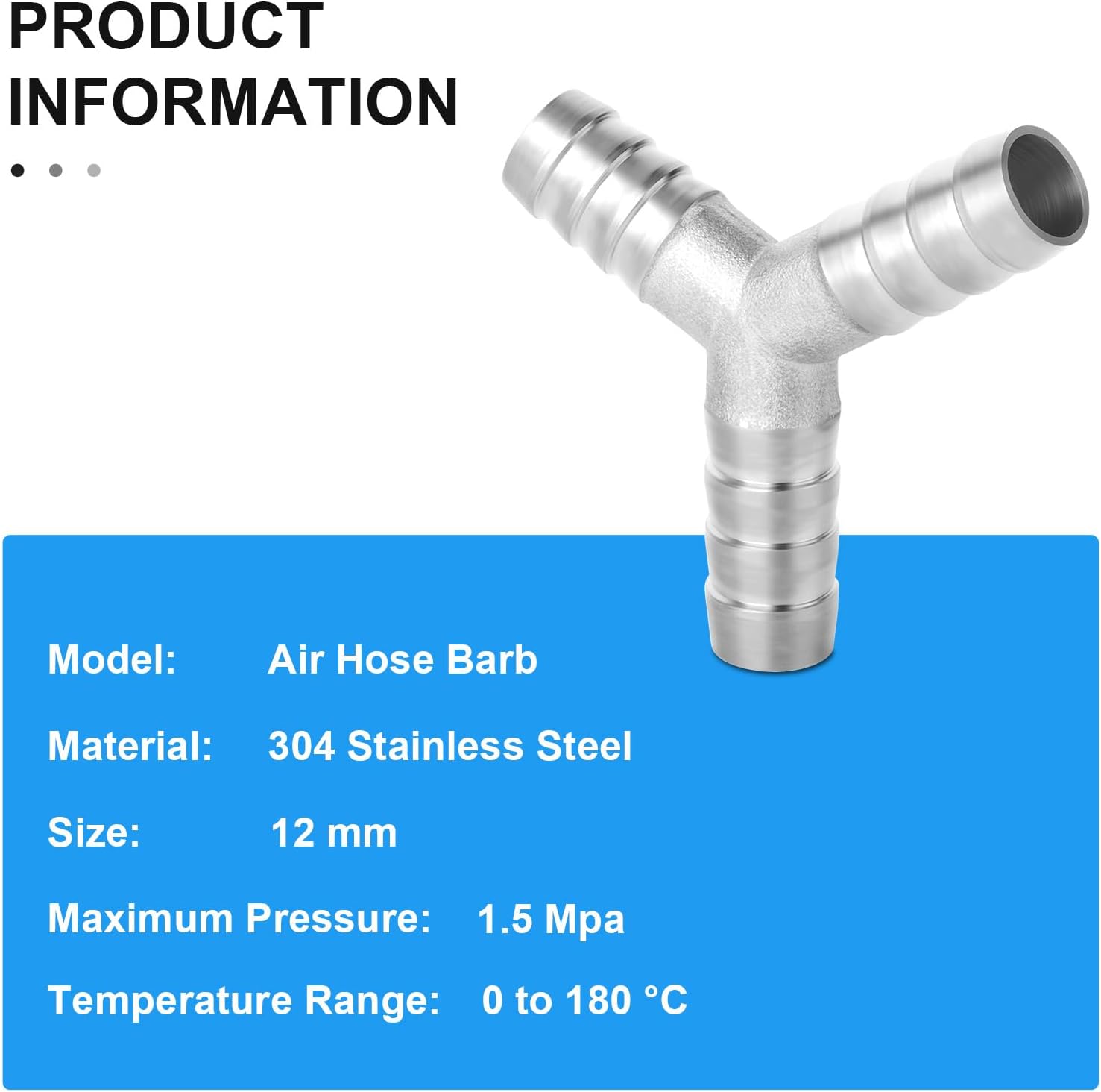 Detalle 2 de ERGAOBOY 12 mm 3‑Way Stainless Hose Connector