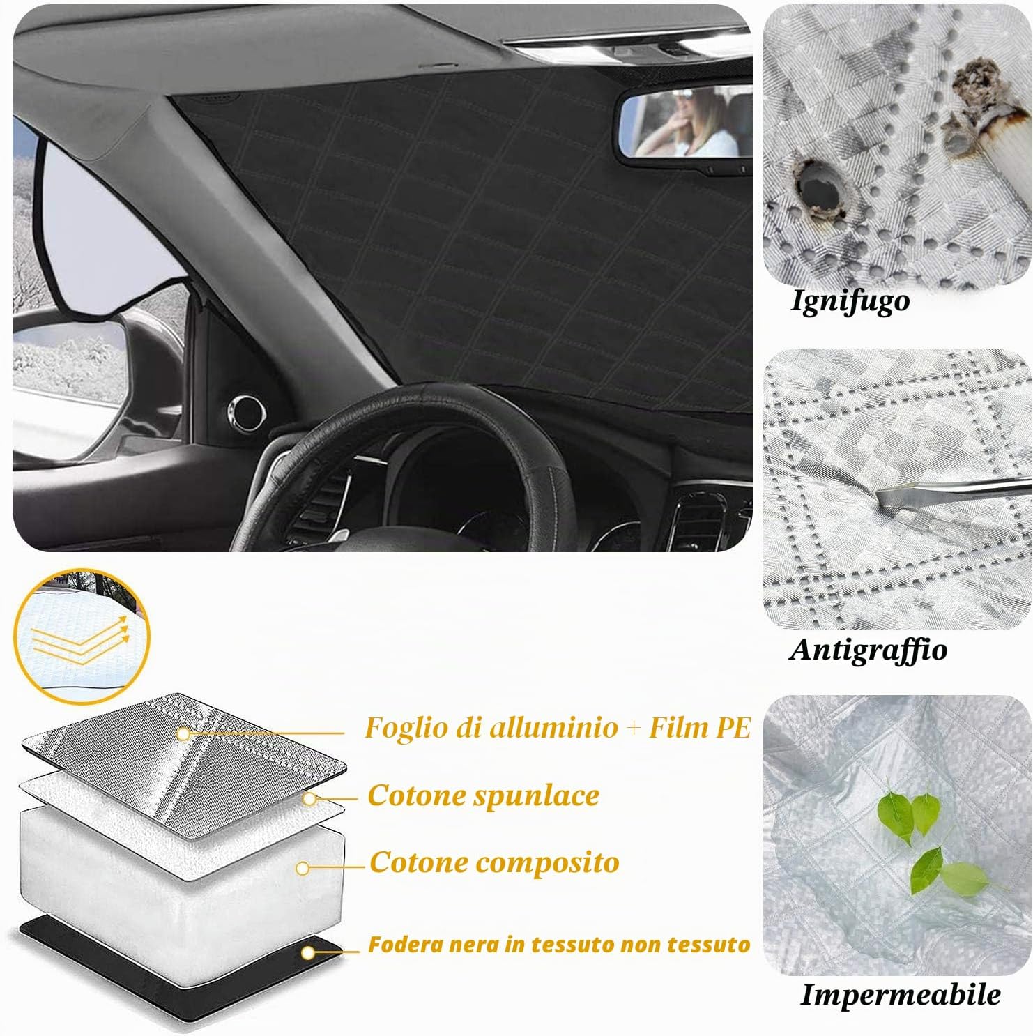 Detalle 2 de Copertura Parabrezza Auto 193×126 cm