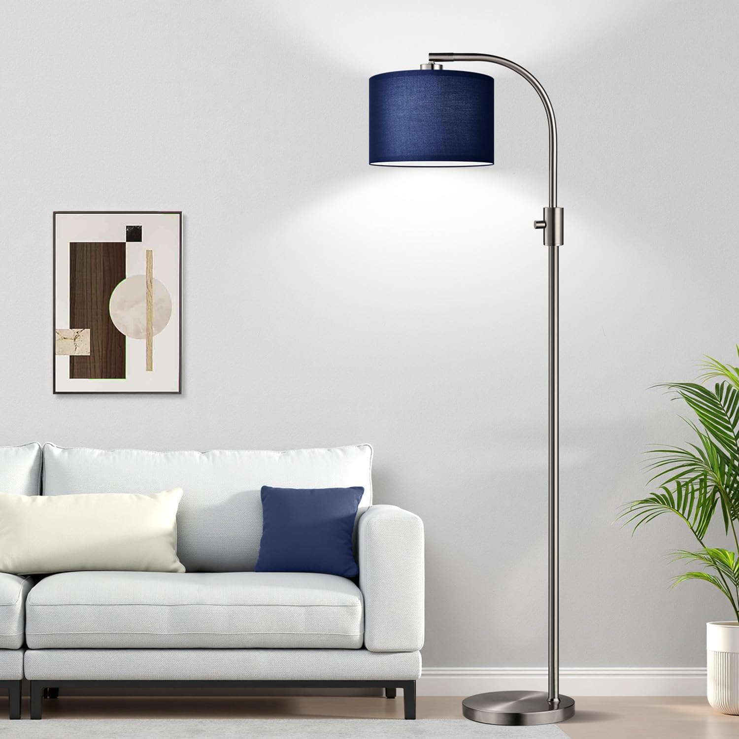 Thumbnail 4 de Nintiue Arc Floor Lamp with Blue Shade