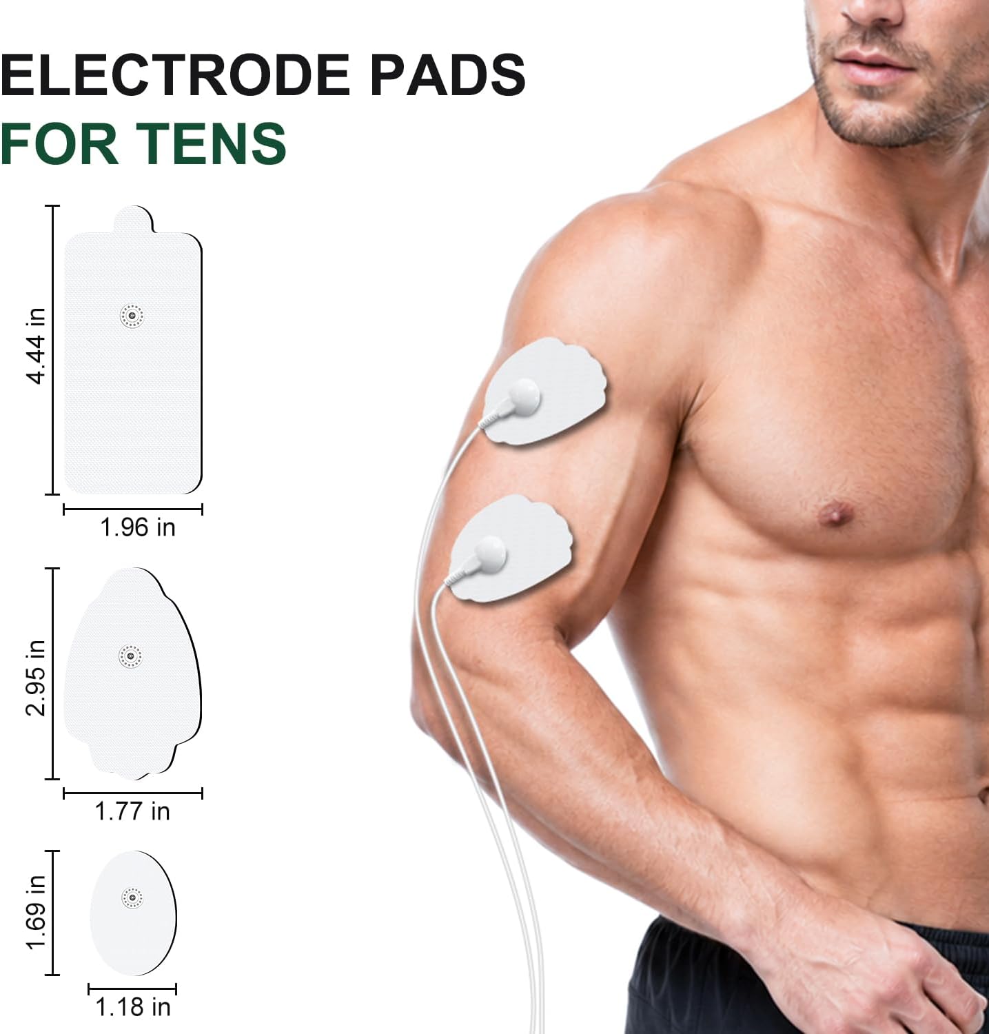 Detalle 2 de Belifu 1 Reusable TENS Electrode Pads, Latex-Free, 3.5 mm Snap Connection