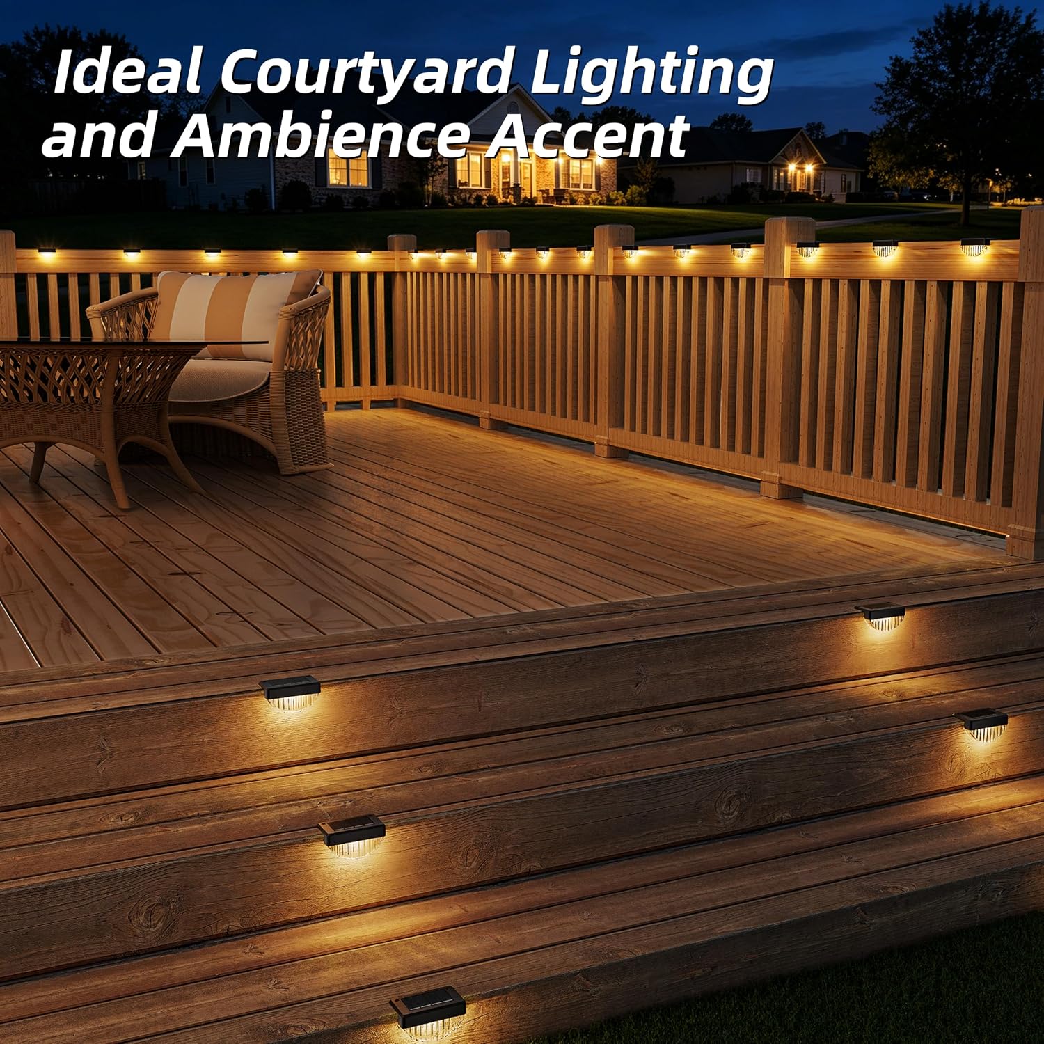 Detalle 2 de VOLISUN HWL678-C Solar Deck Lights, 24-Pack Warm White LED, Black