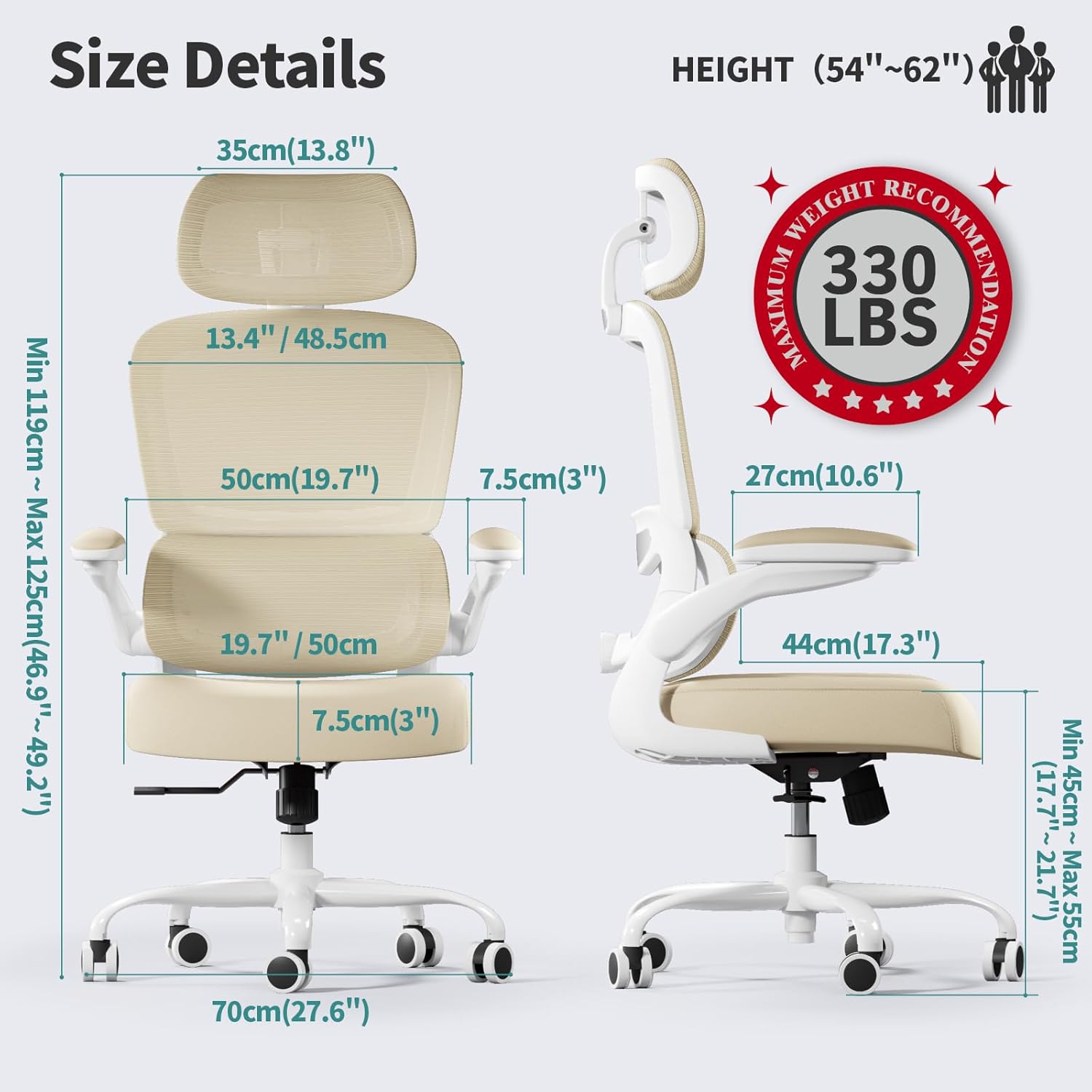 Detalle 2 de TRALT Office Chair Ergonomic 330 lbs