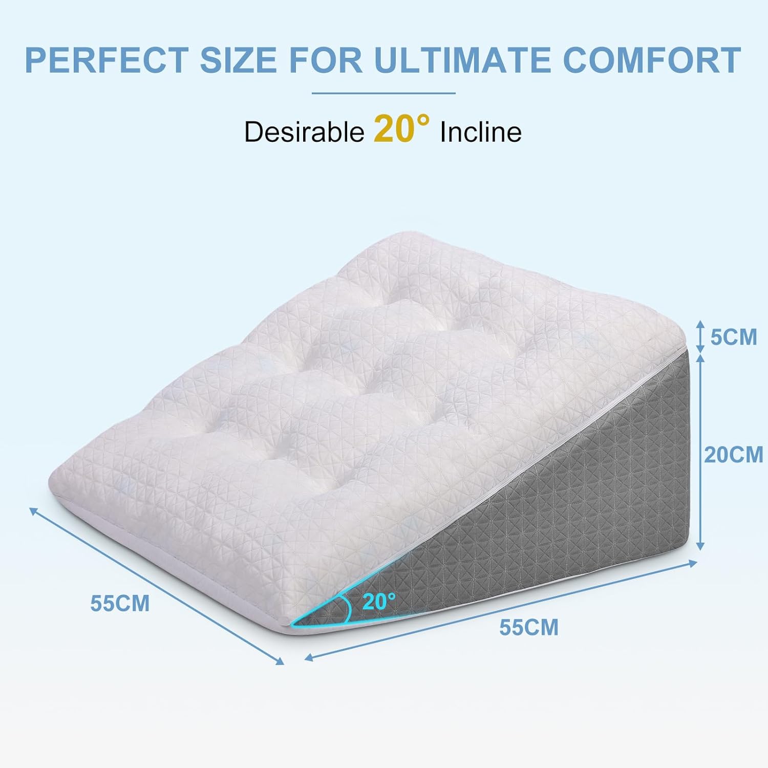 Thumbnail 2 de baibu Bed Wedge Pillow Memory Foam – dual-layer upright support with washable cover