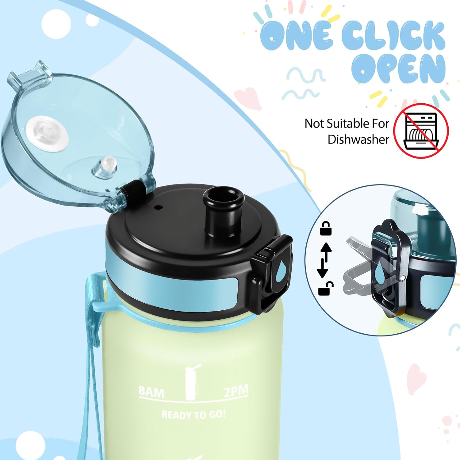 Thumbnail 2 de Mulbijeo Botella Agua 500ML con Pajita