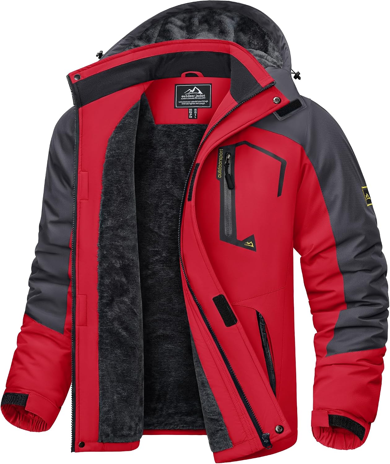 Detalle de KEFITEVD Men's Waterproof Fleece Jacket