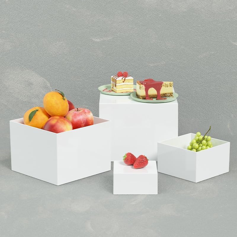 Thumbnail 3 de P PIPITA ZSJ-22cm White Acrylic Food Risers, 6-Piece Stackable Display Set