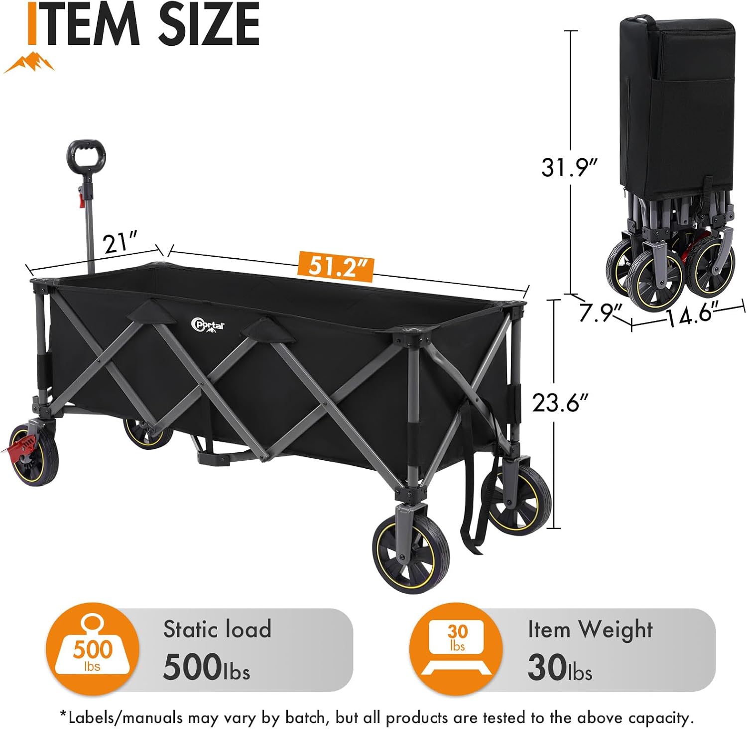 Detalle 2 de Portal Folding Wagon, 51.2-Inch