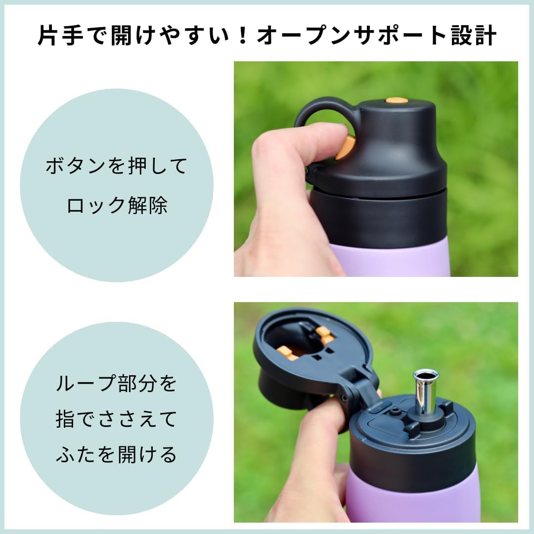 Detalle de タイガー魔法瓶 MCS-A35NWT ステンレスボトル 350ml ストロー付き・保冷専用