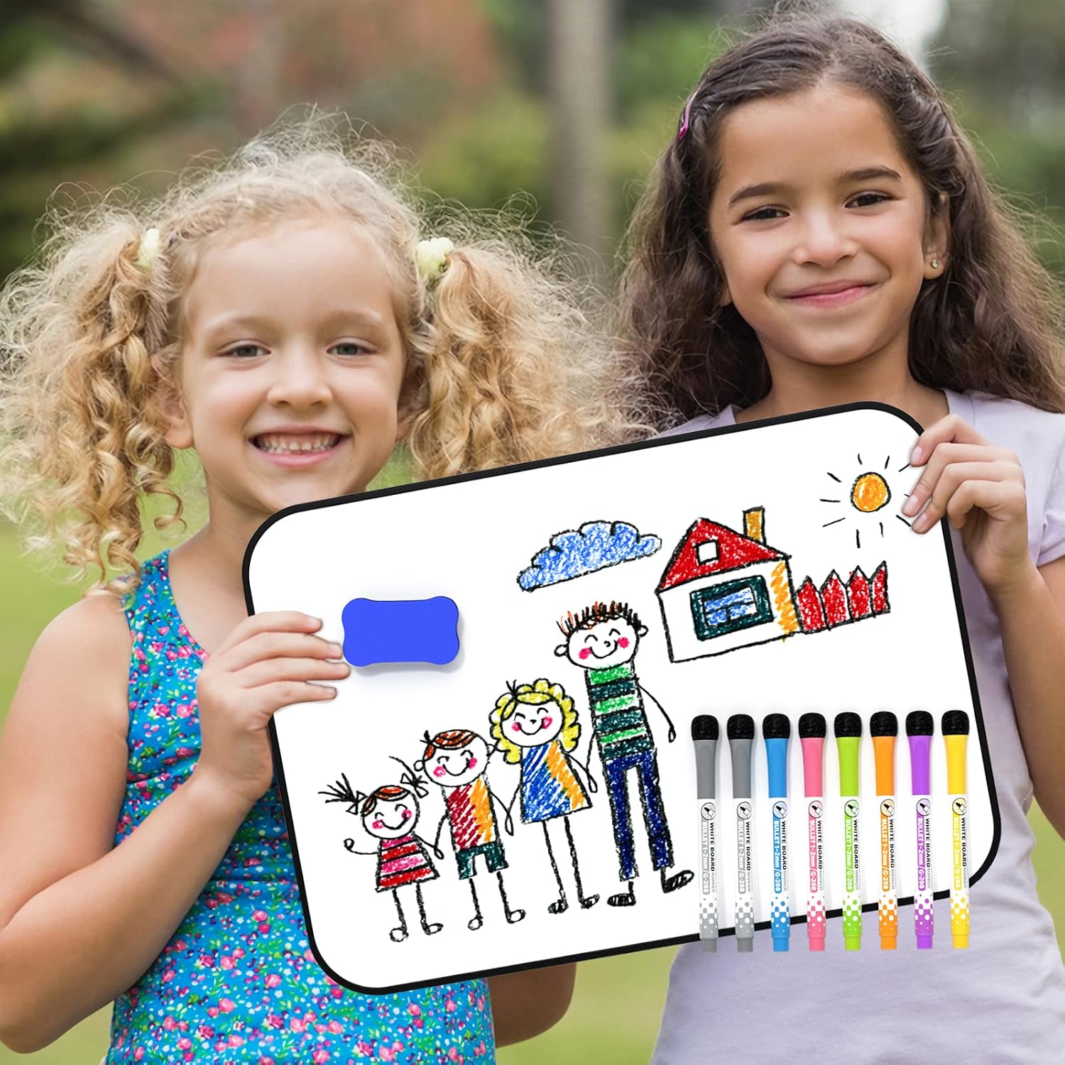 Detalle 2 de Nicpro A4 Magnetic Double-Sided Dry Erase Whiteboard Set with 8 Pens and Eraser (21 x 30 cm)