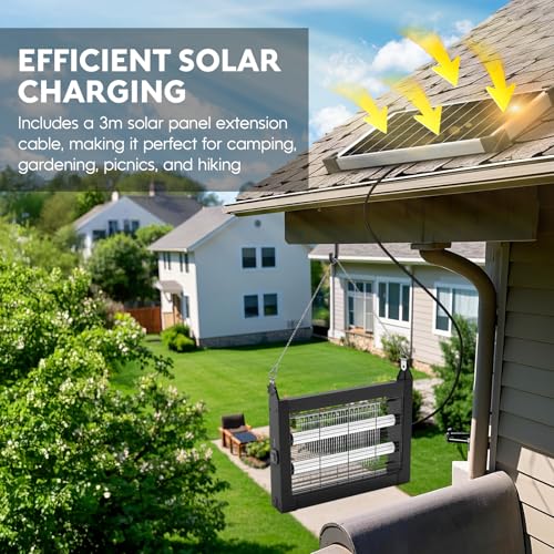 Detalle de anysun Lámpara Antimosquitos Solar Exterior 4500V: protección efectiva sin cables