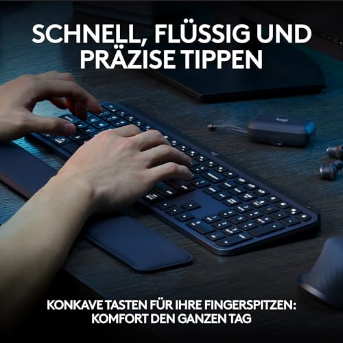 Detalle 2 de Logitech MX Keys S kabellose Tastatur – flüssiges Tippen, Multi-Device