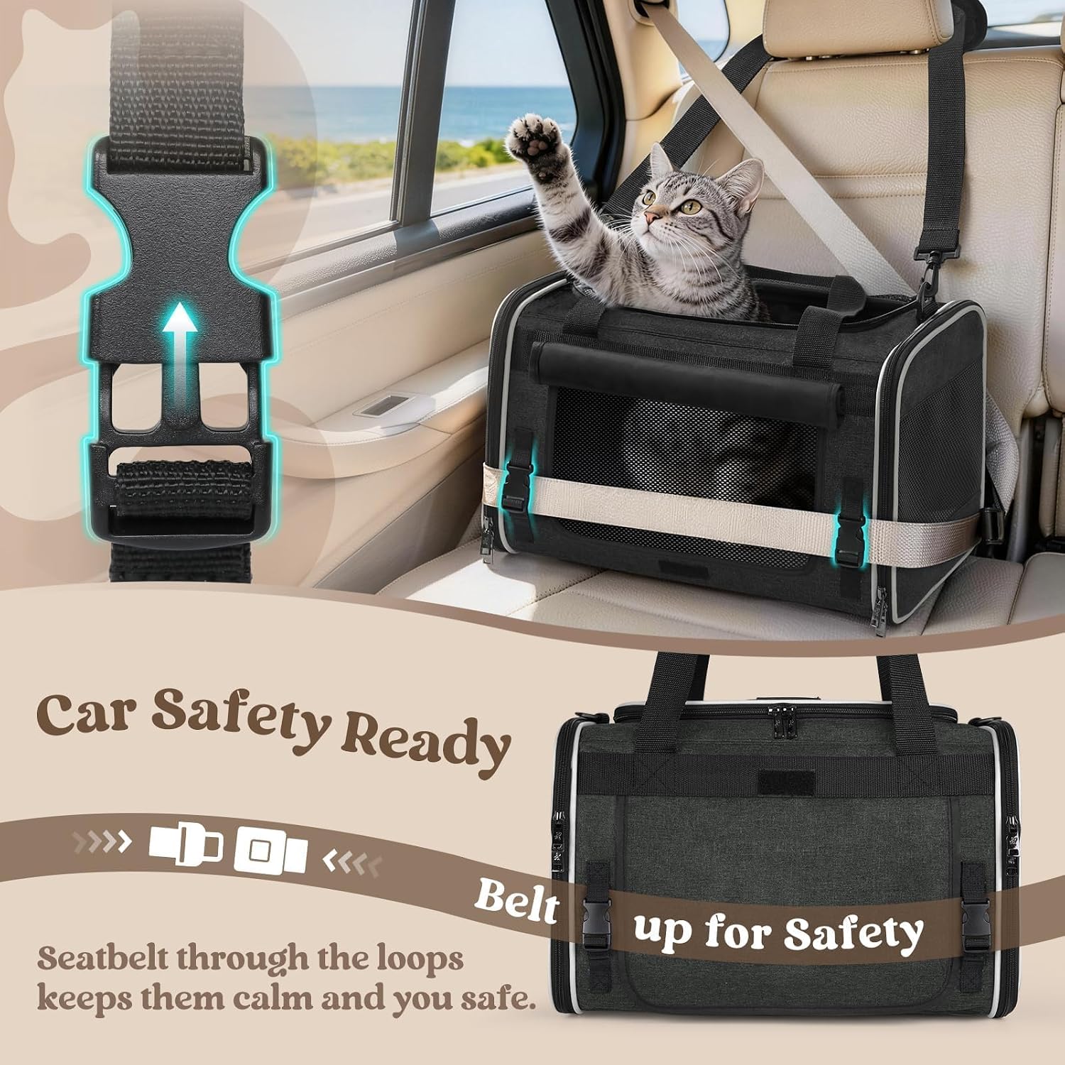 Thumbnail 4 de rabbitgoo Soft-Sided Cat Carrier