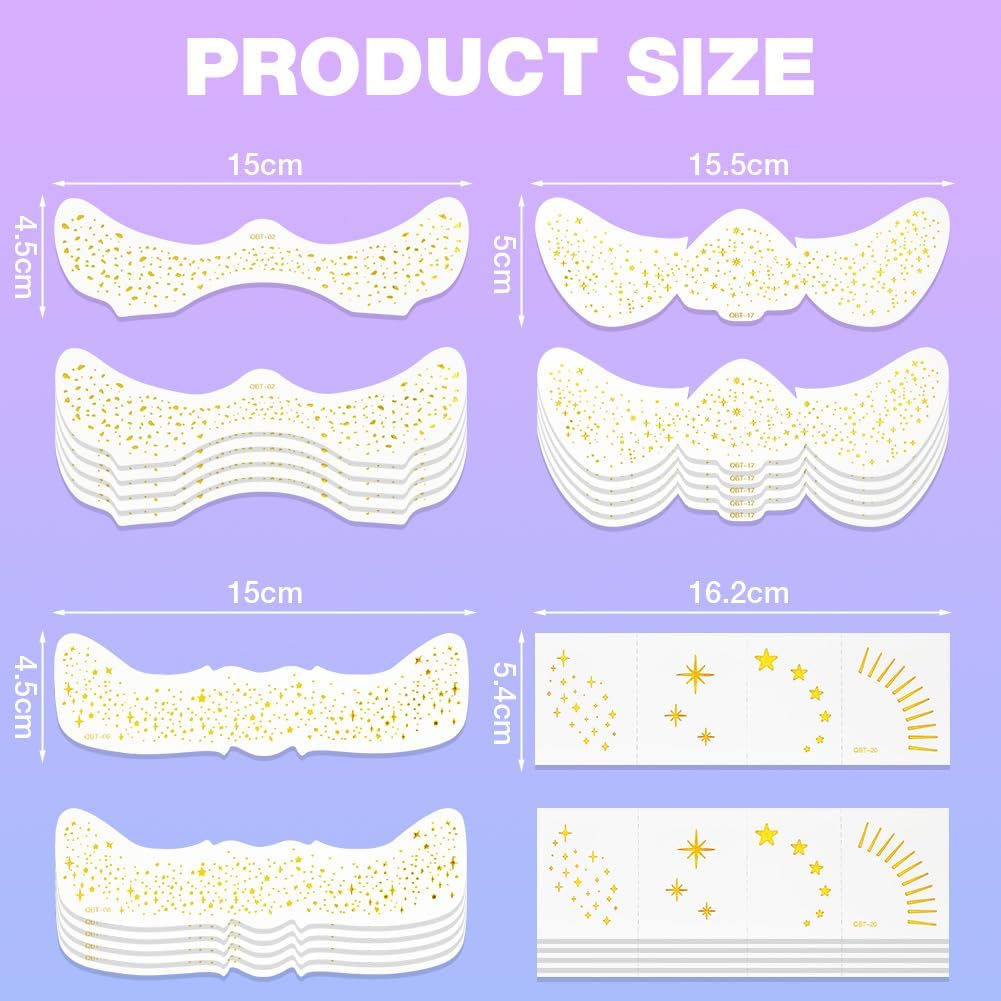 Detalle 2 de AOOWU 20PCS Lentiggini Glitter tatuaggi facciali 20 pz