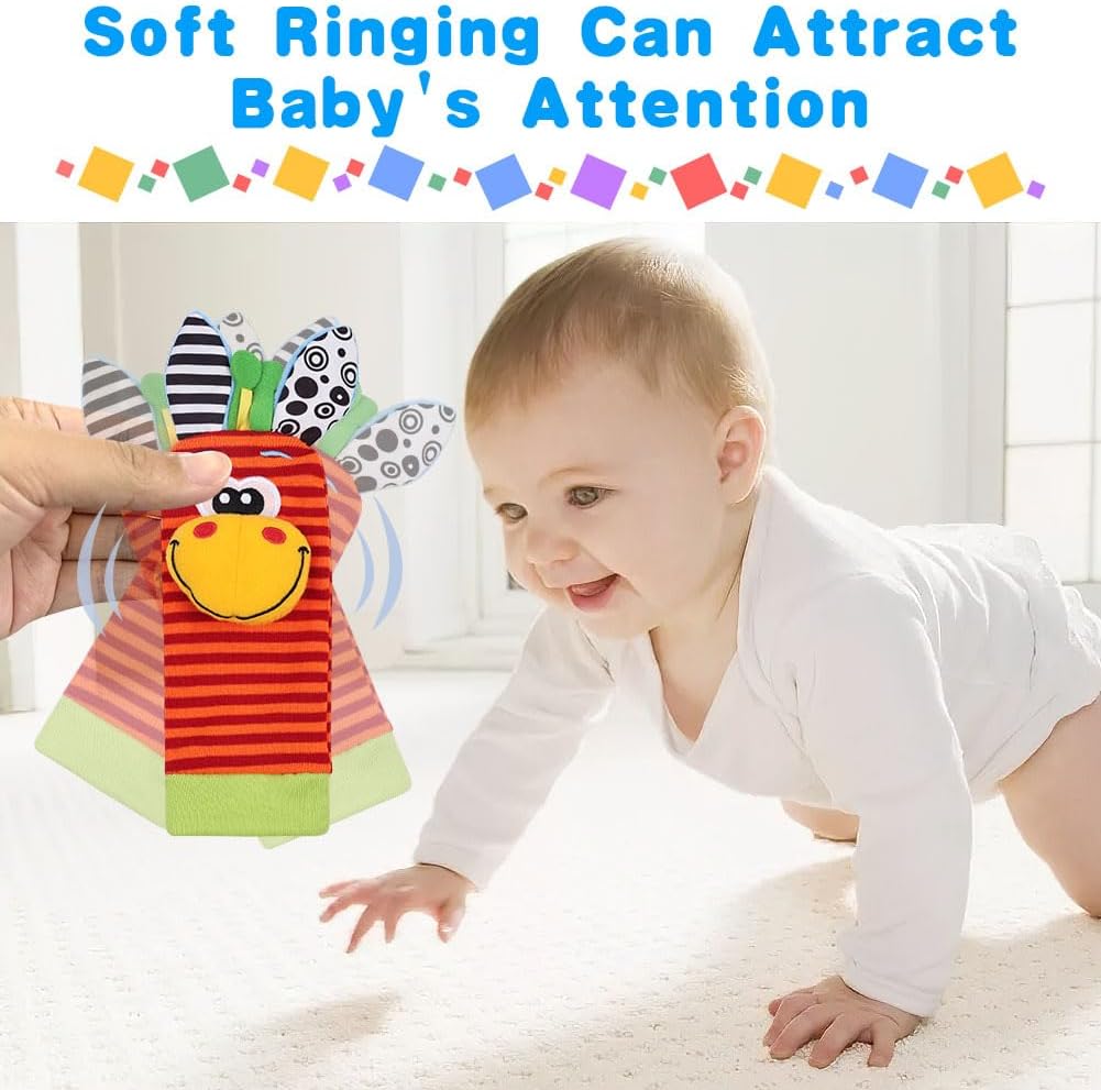 Thumbnail 3 de HAGOT Calzini Sonaglio Neonato: sonaglio da polso e caviglia per stimolare il bimbo da 0 a 12 mesi