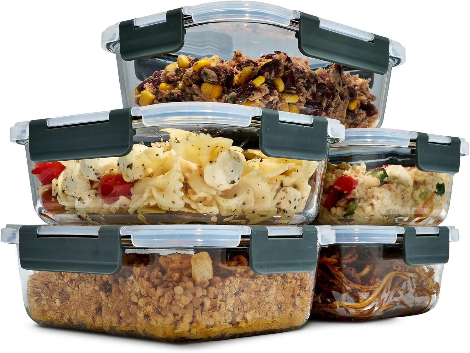 Detalle de uandu Glasbehälter Meal Prep Boxen Set 5-tlg