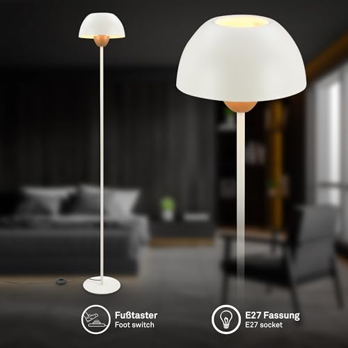 Detalle 2 de BRILONER Lampára de pie con interruptor, casquillo E27, 10W máx. – Coffee