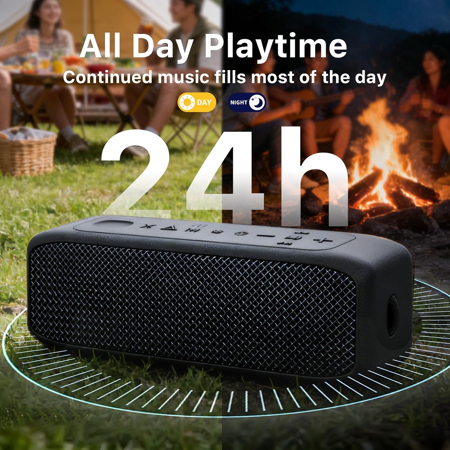 Thumbnail 2 de JUOVI ZS300 : enceinte Bluetooth portable stéréo 20W, IP68, jusqu’à 24h (TWS, carte micro SD, AUX)