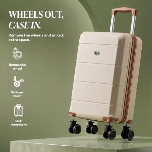 Thumbnail 6 de LUGG Jetset 40cm Underseat Suitcase (Cream/Brown) – ABS Hard Shell, Lightweight Cabin Luggage