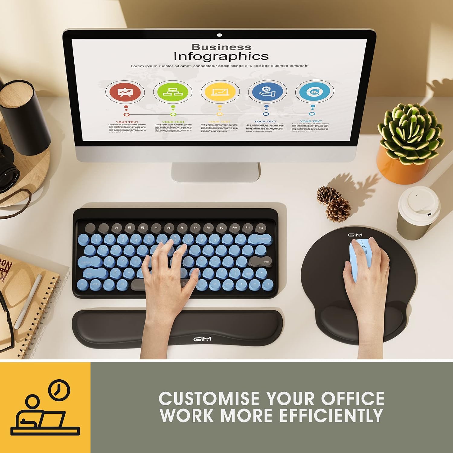 Thumbnail 4 de GIM Keyboard Wrist Rest Mouse Mat Set