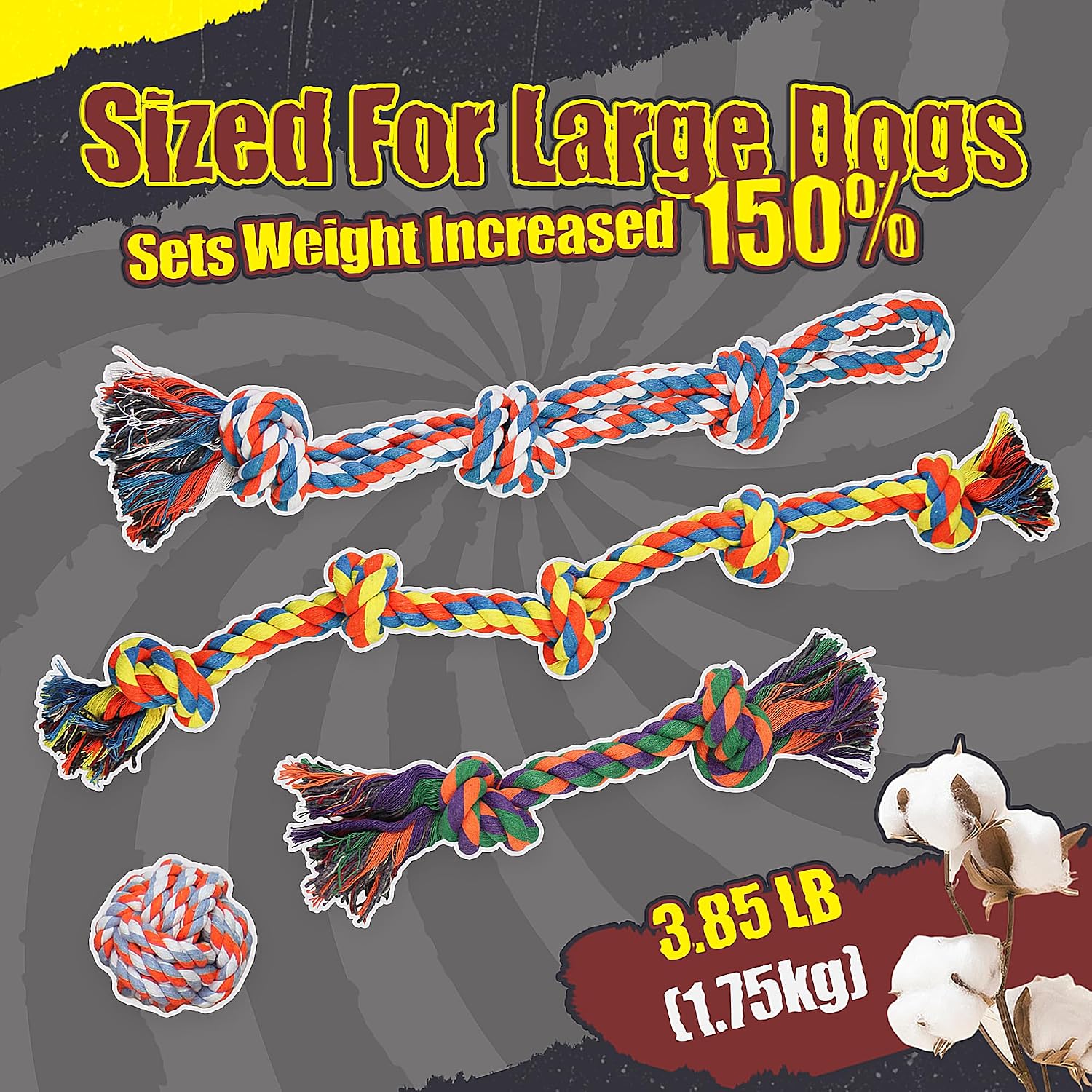 Detalle 1 de GASAPET dog rope toys 9PCS for chewers
