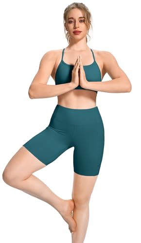 Thumbnail 5 de JOYSPELS Women’s High Waist Cycling Shorts with Pockets – Turquoise (XXL)