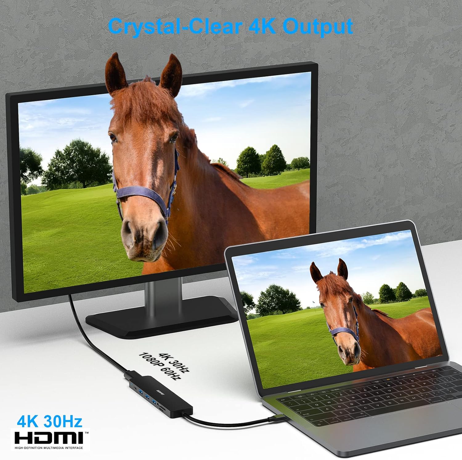 Thumbnail 2 de BENFEI 7-in-1 USB-C Hub mit HDMI, 3× USB 3.0, SD/TF-Kartenleser und 60-W Power Delivery