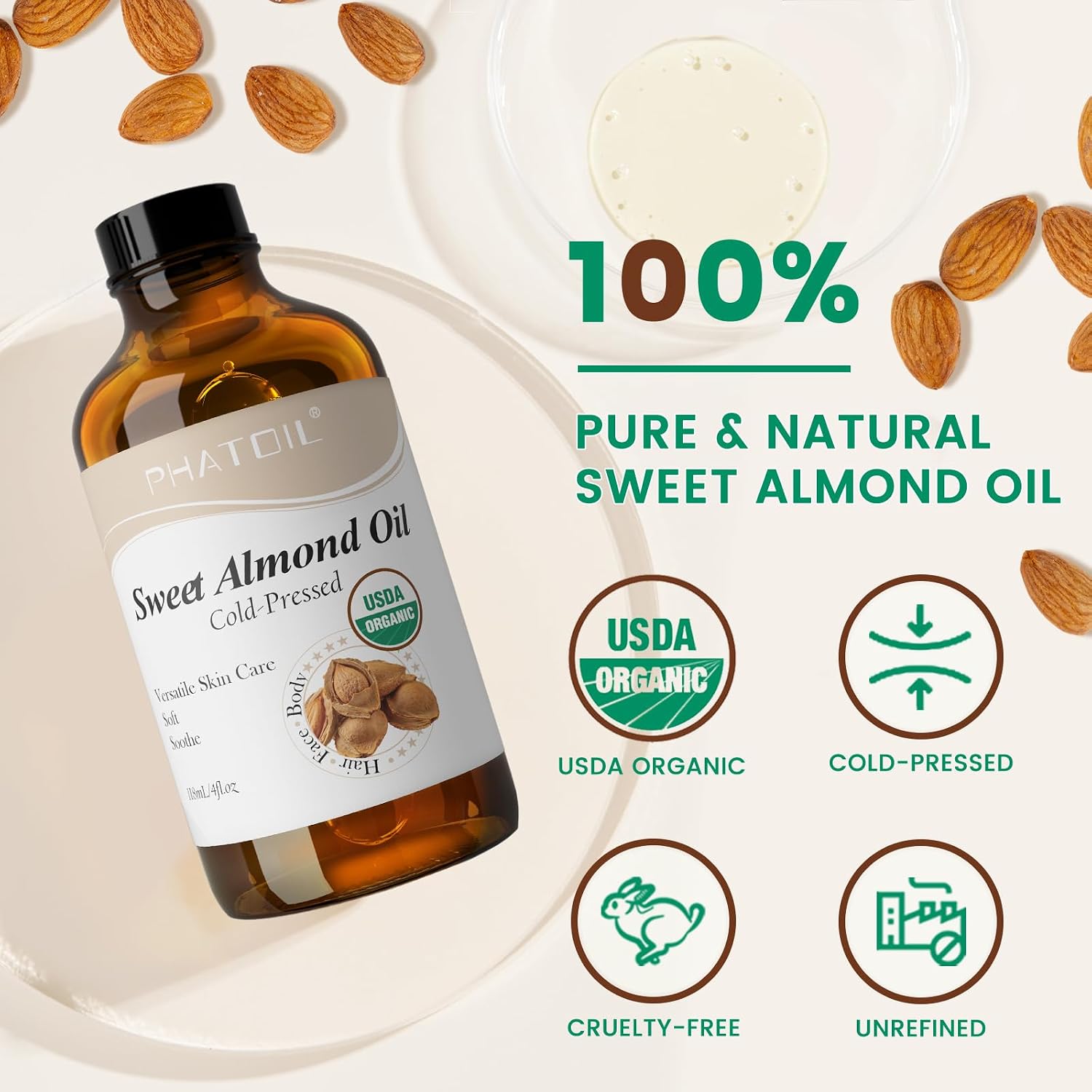 Detalle 2 de Organic Sweet Almond Oil 118ml