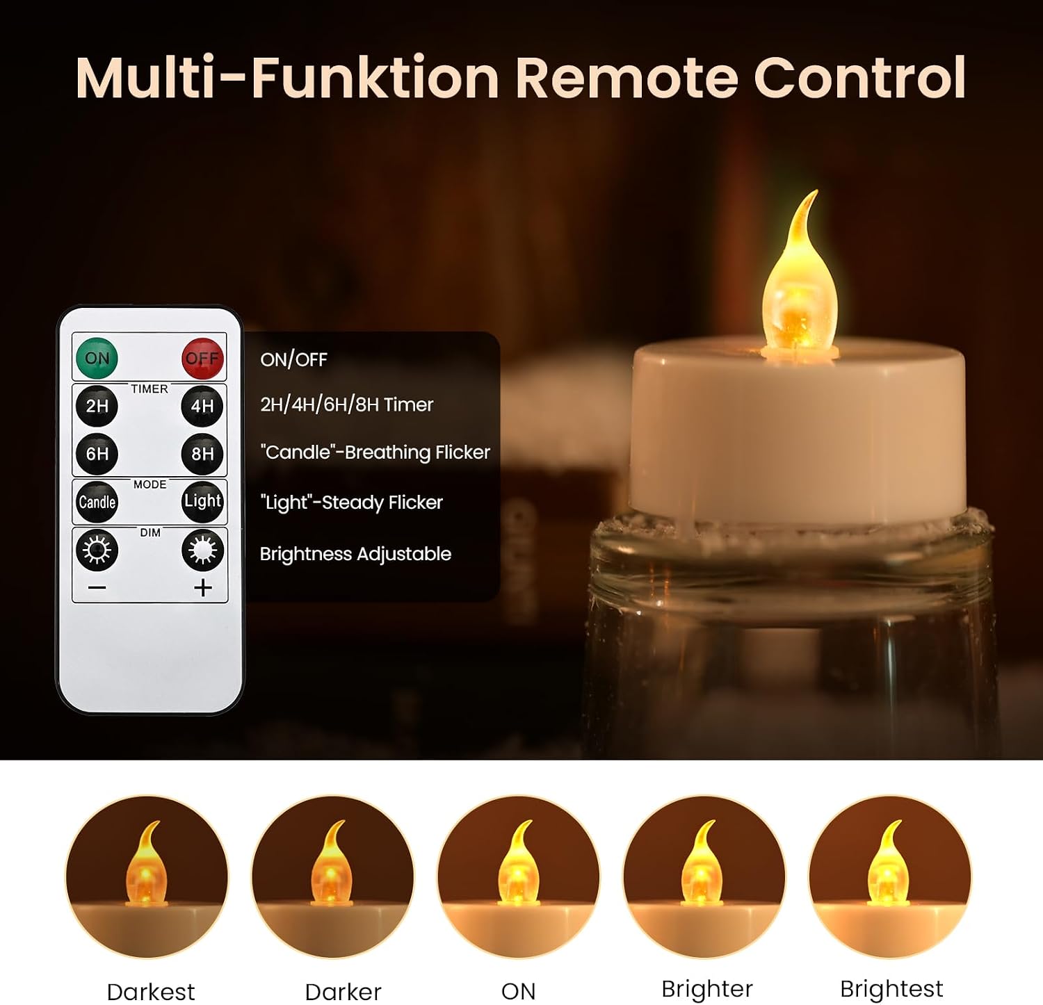 Thumbnail 2 de cimetech 12PCs LED tea lights with timer 12