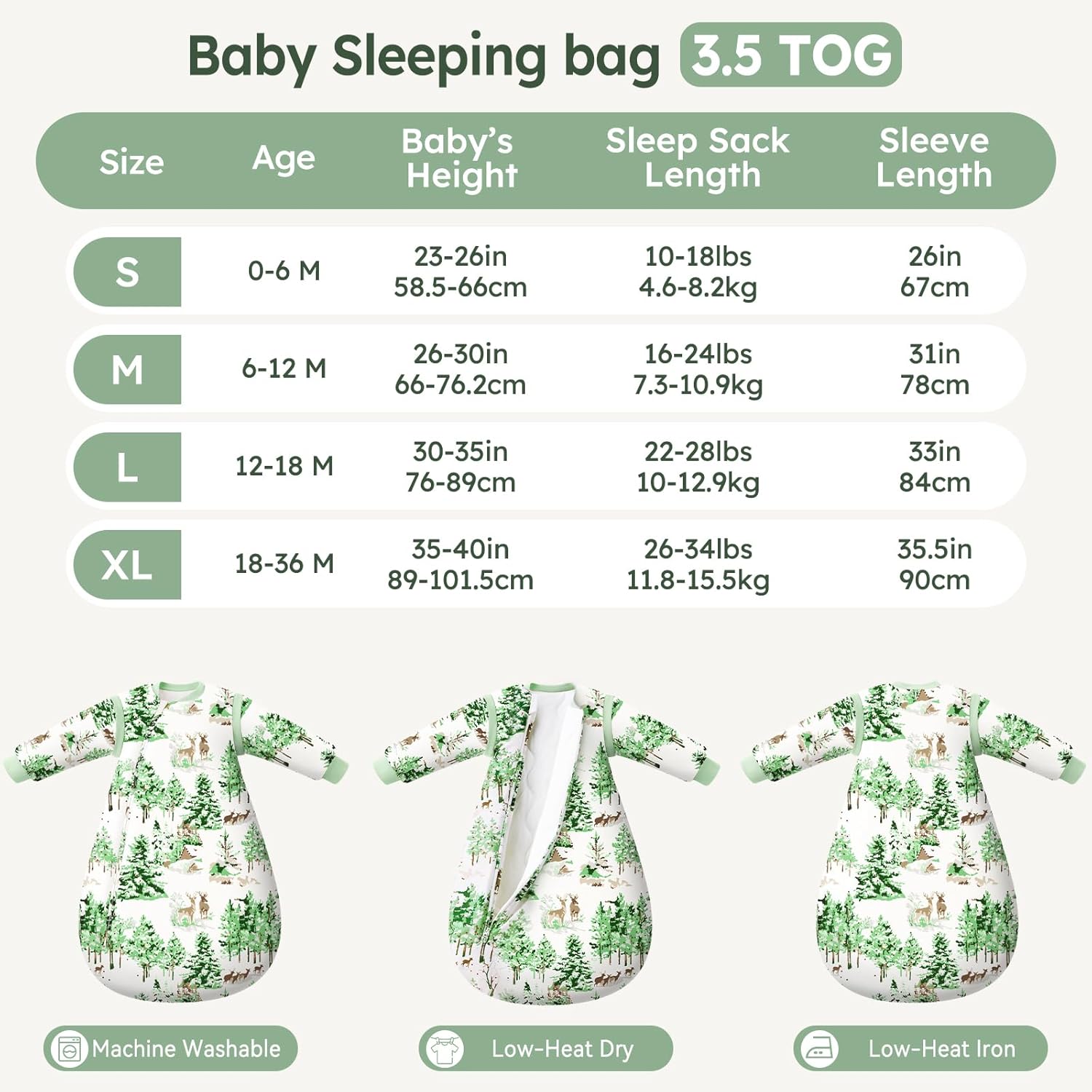 Thumbnail 5 de Unnivoll Winter-Schlafsack Baby 3,5 Tog (18–36 Monate) mit abnehmbaren Ärmeln, Baumwolle
