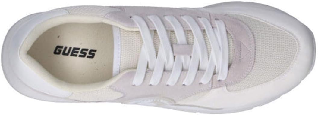 Detalle de Guess Homme Fano Sneaker : sneaker en cuir blanc avec détails beige