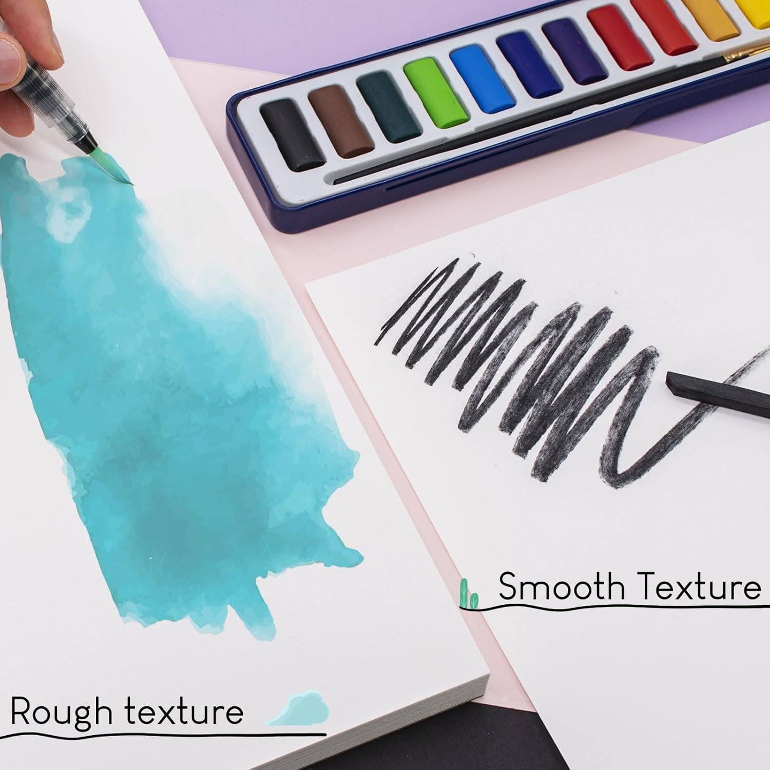 Thumbnail 4 de STATIONERY ISLAND A4 Watercolour Paper Pad (30 sheets, 300gsm, cold-pressed texture)