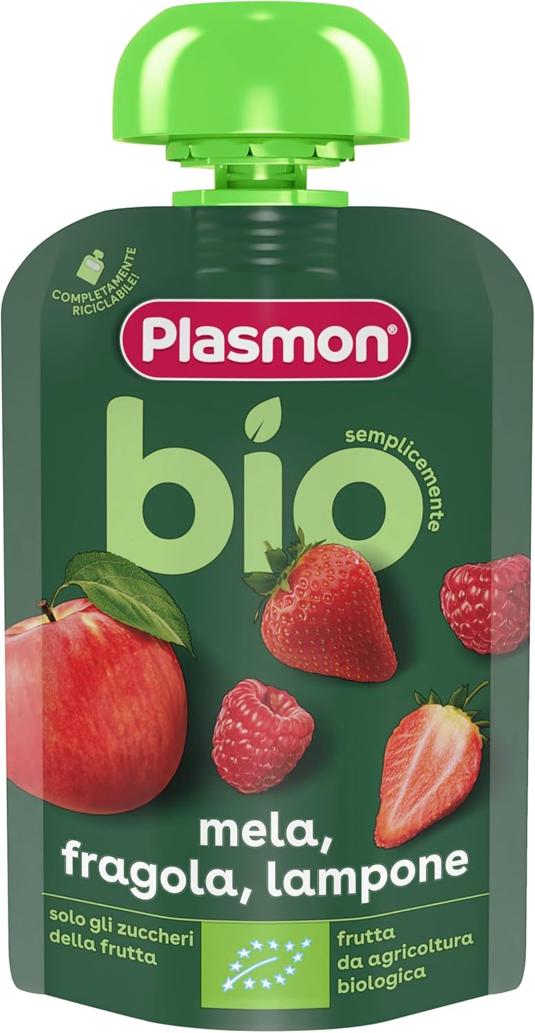 Thumbnail 3 de Plasmon BIO Pouch Mela Fragola Lampone 100g (6 pezzi) – the BIO fruit puree snack