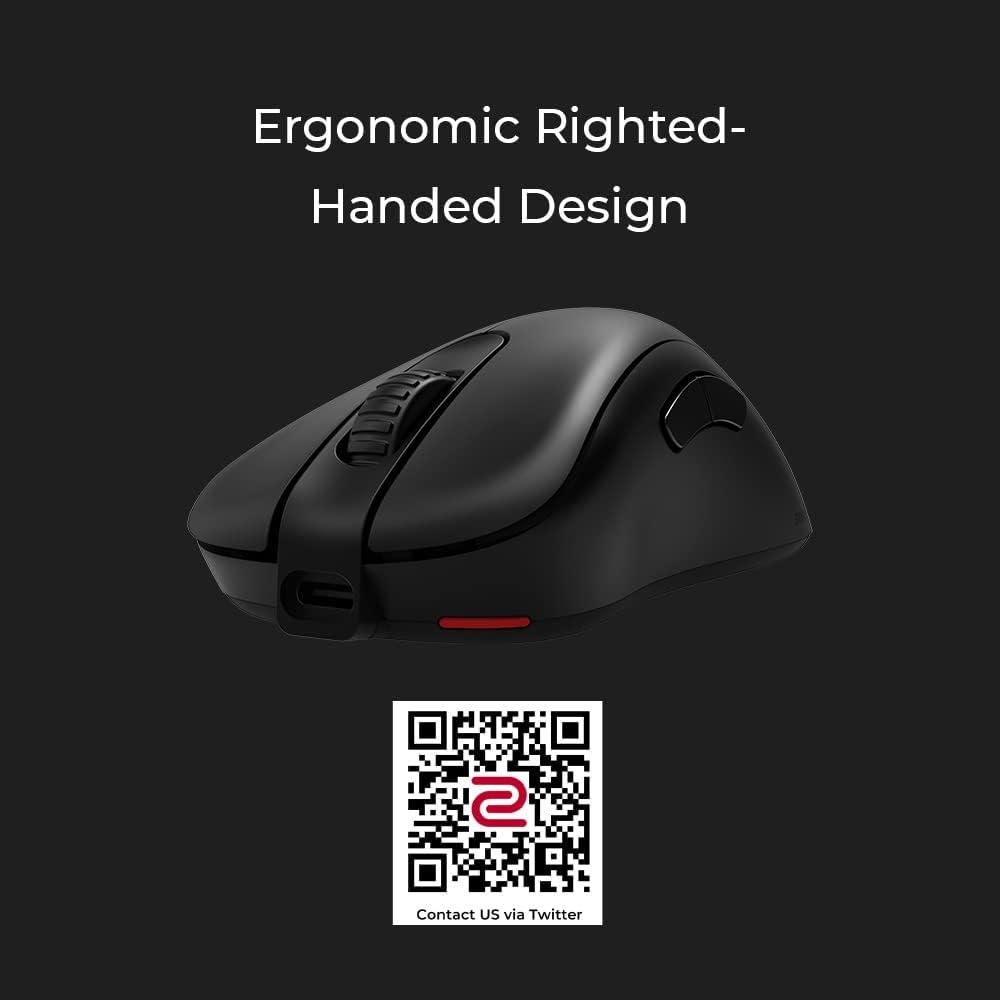 Detalle de BenQ Zowie EC3-CW Kabellose Gaming-Maus – Ergonomisch rechts, 400/800/1600/3200 DPI, 125/500/1000 Hz