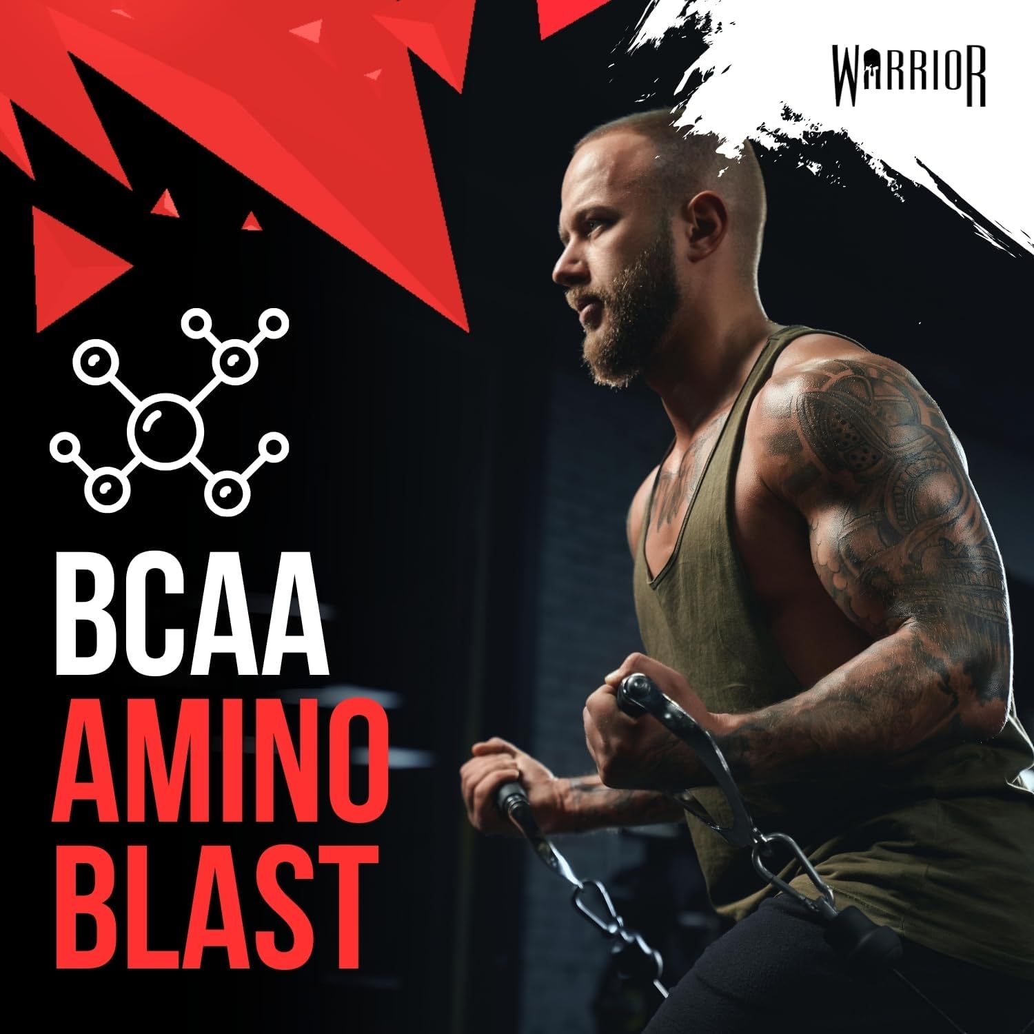 Thumbnail 5 de Warrior Amino Blast BCAA 270 g (30 Portionen) – zuckerfreier Energy-Drink mit BCAA, Glutamin & Taurin (Erdbeere-Kiwi)