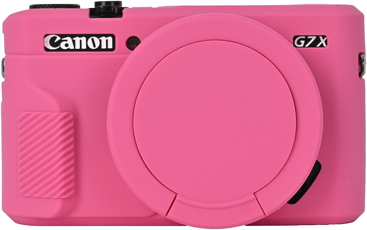 Detalle de Aisnyho G7X Mark II Kameratasche mit weicher Silikon-Schutzhülle (ultradünn, rosarot) – passend für Canon PowerShot G7 X Mark II