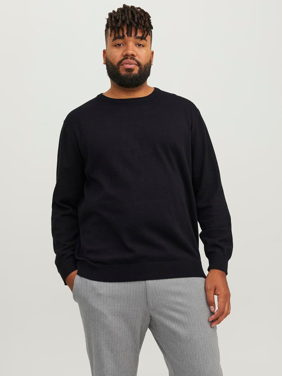 Detalle 2 de JACK & JONES Jjebasic Knit Crew Neck NOOS: maglione girocollo in cotone organico