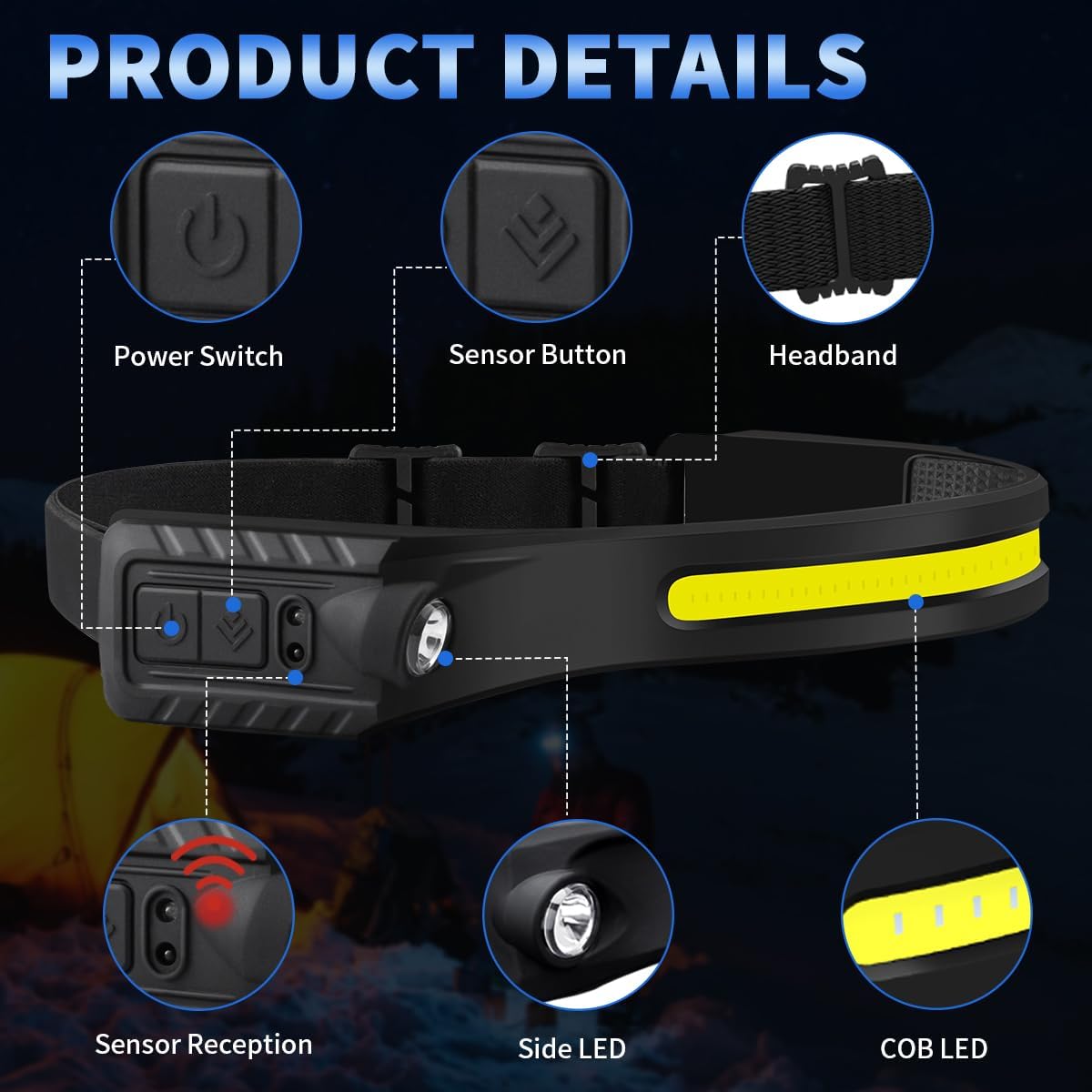 Thumbnail 3 de Headlamp Rechargeable 5Pack 230° Wide Beam 🔦