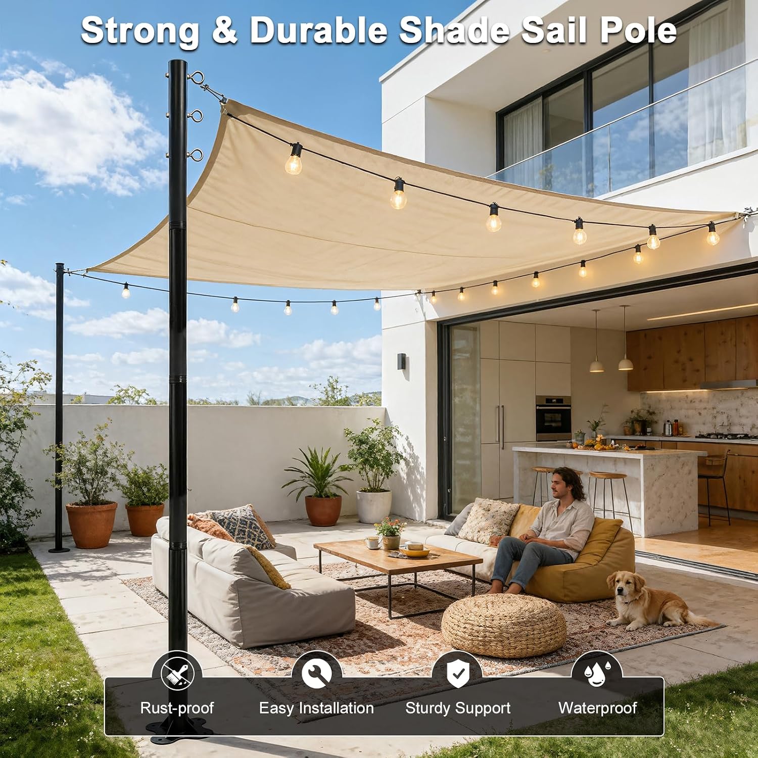 Detalle de Shade Sail Poles, 12-Foot