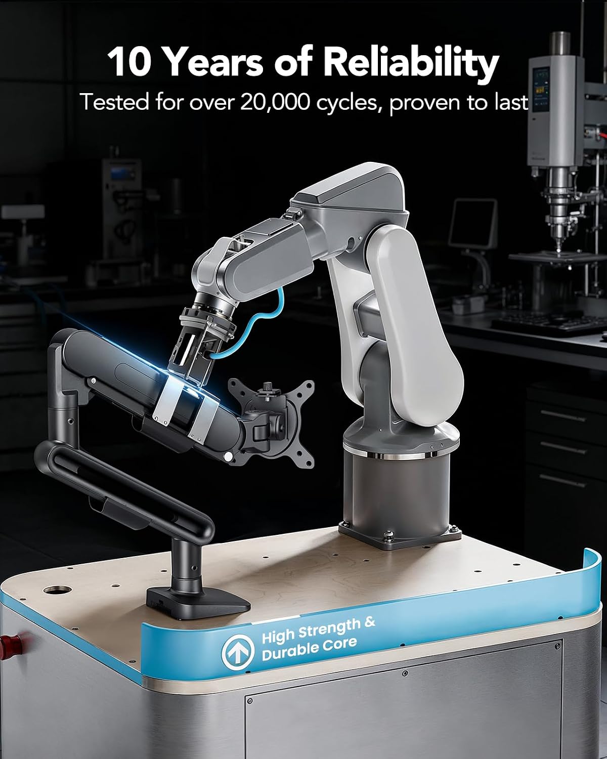 Thumbnail 6 de HUANUO Ultrawide Monitor Arm for 13"–40" Screens (NITROGLIDE, 12kg) with C-Clamp or Grommet Base